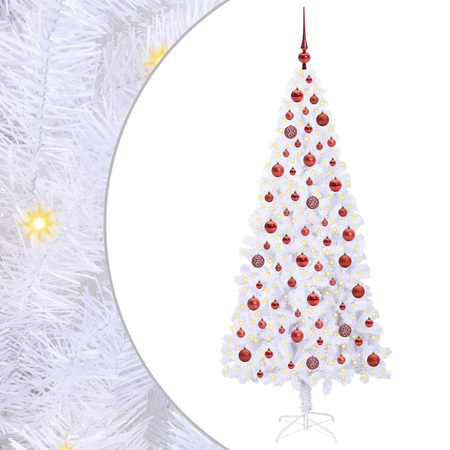 Vidaxx árbol de Navidad artificial con 300 LED blanco 180 cm PVC y acero