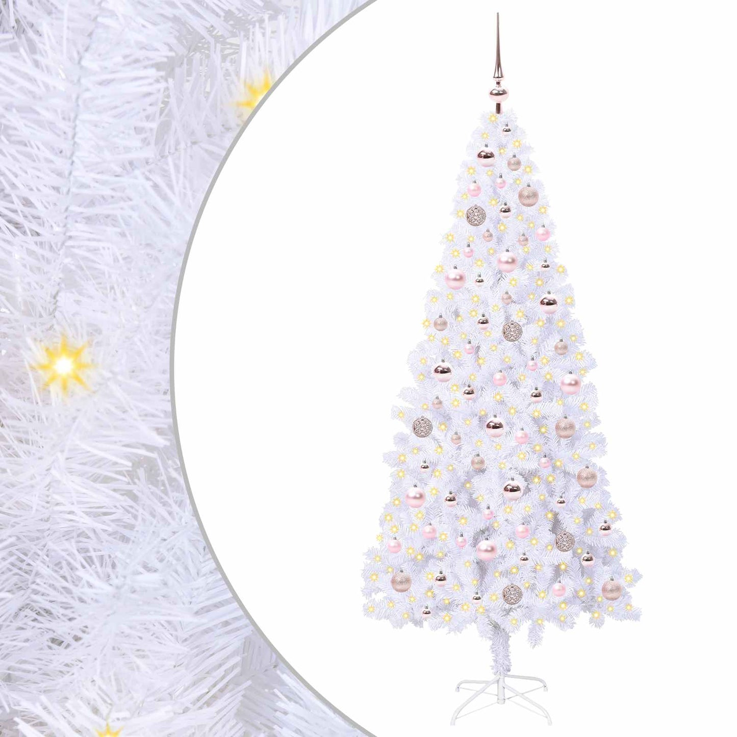 Vidaxx árbol de Navidad artificial con 300 LED blanco 180 cm PVC y acero