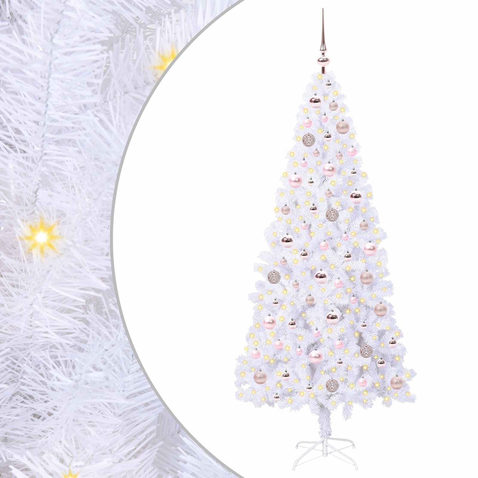 Vidaxl kunstkerstboom met 300 led wit 180 cm pvc en staal
