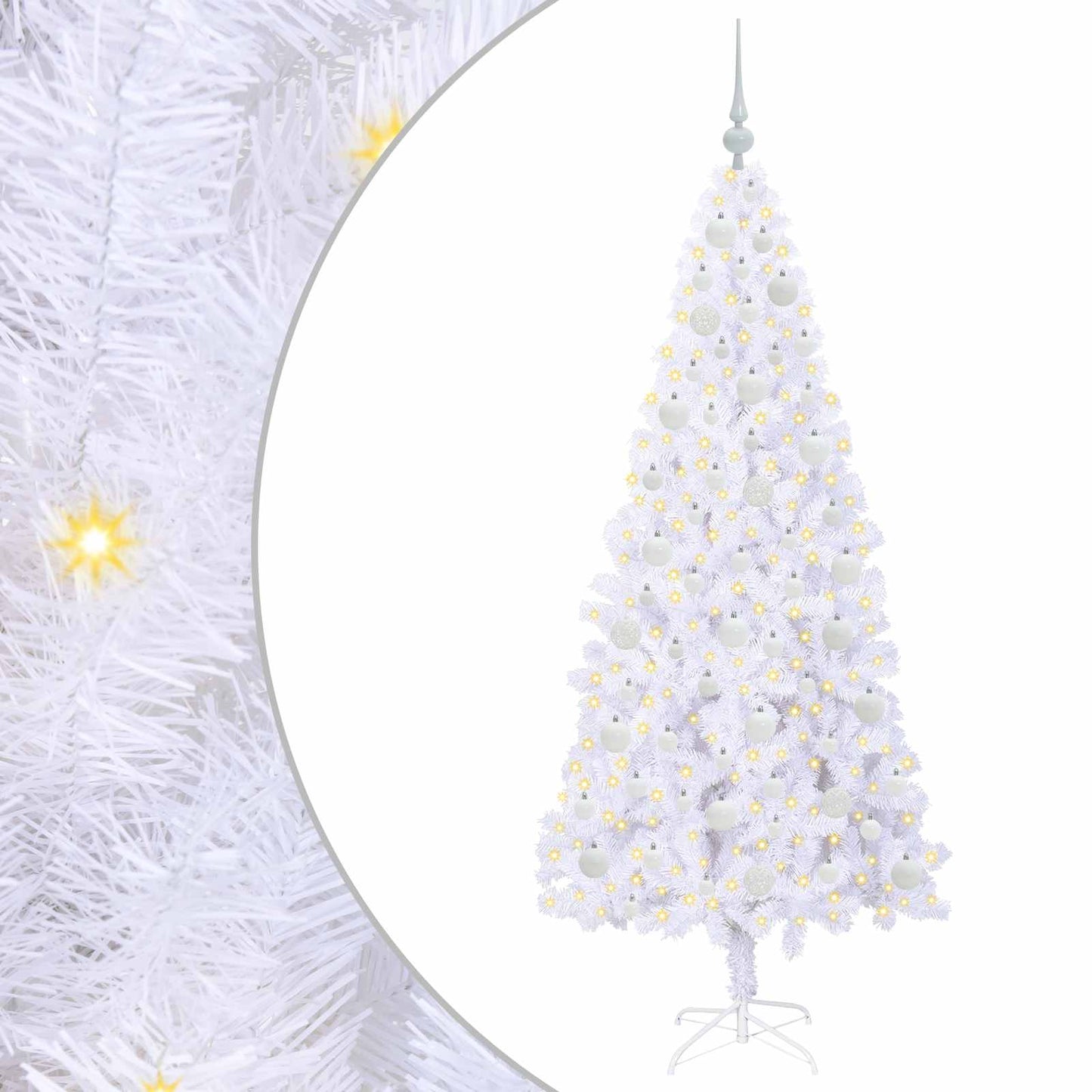 Vidaxx árbol de Navidad artificial con 300 LED blanco 180 cm PVC y acero