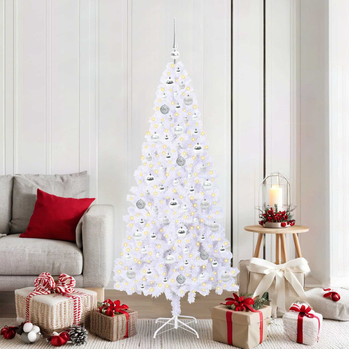 Vidaxx árbol de Navidad artificial con 300 LED blanco 180 cm PVC y acero