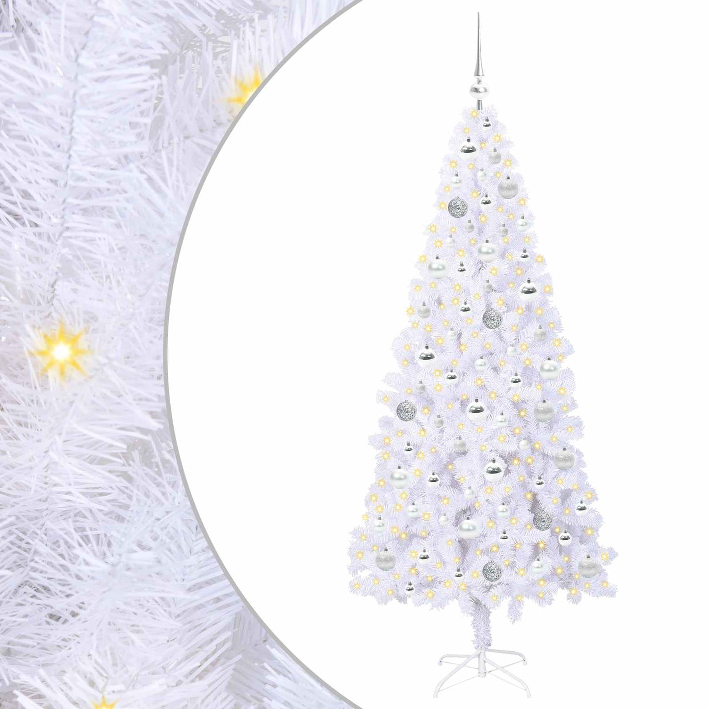 Vidaxx árbol de Navidad artificial con 300 LED blanco 180 cm PVC y acero