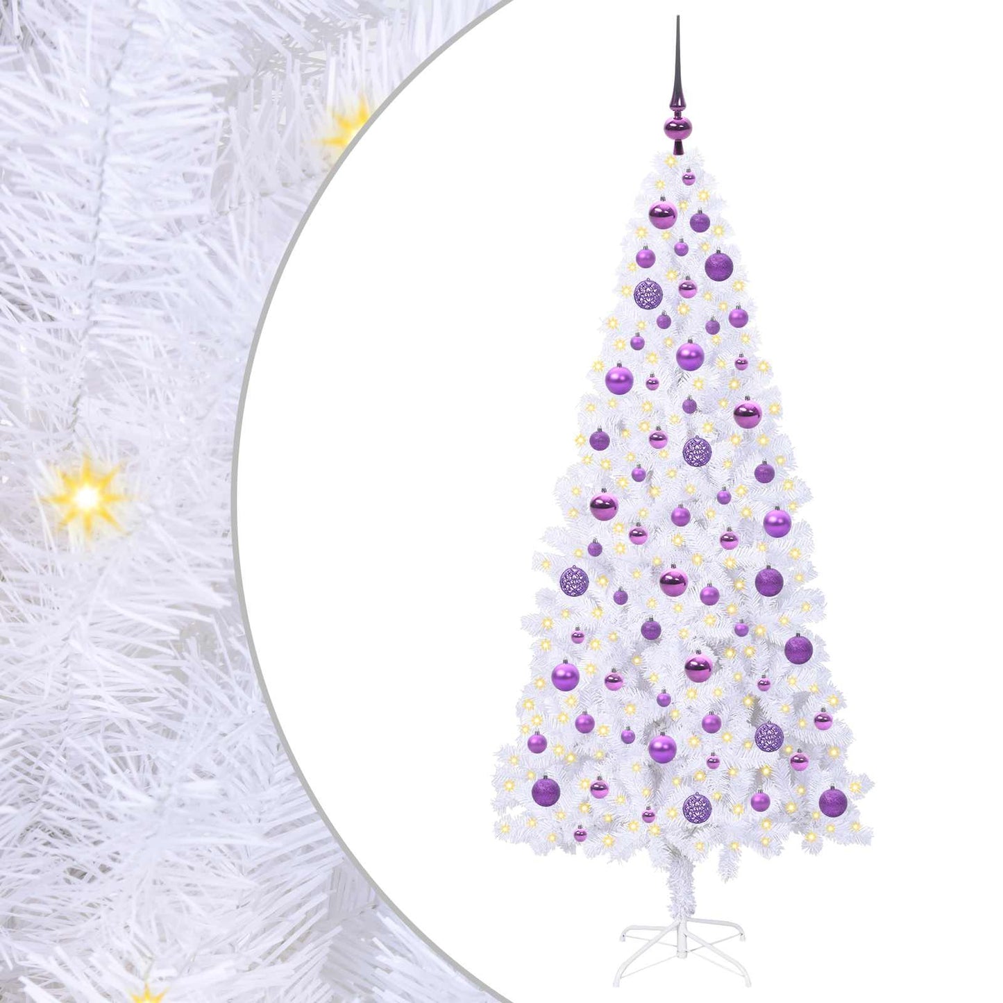 Vidaxx árbol de Navidad artificial con 300 LED blanco 180 cm PVC y acero