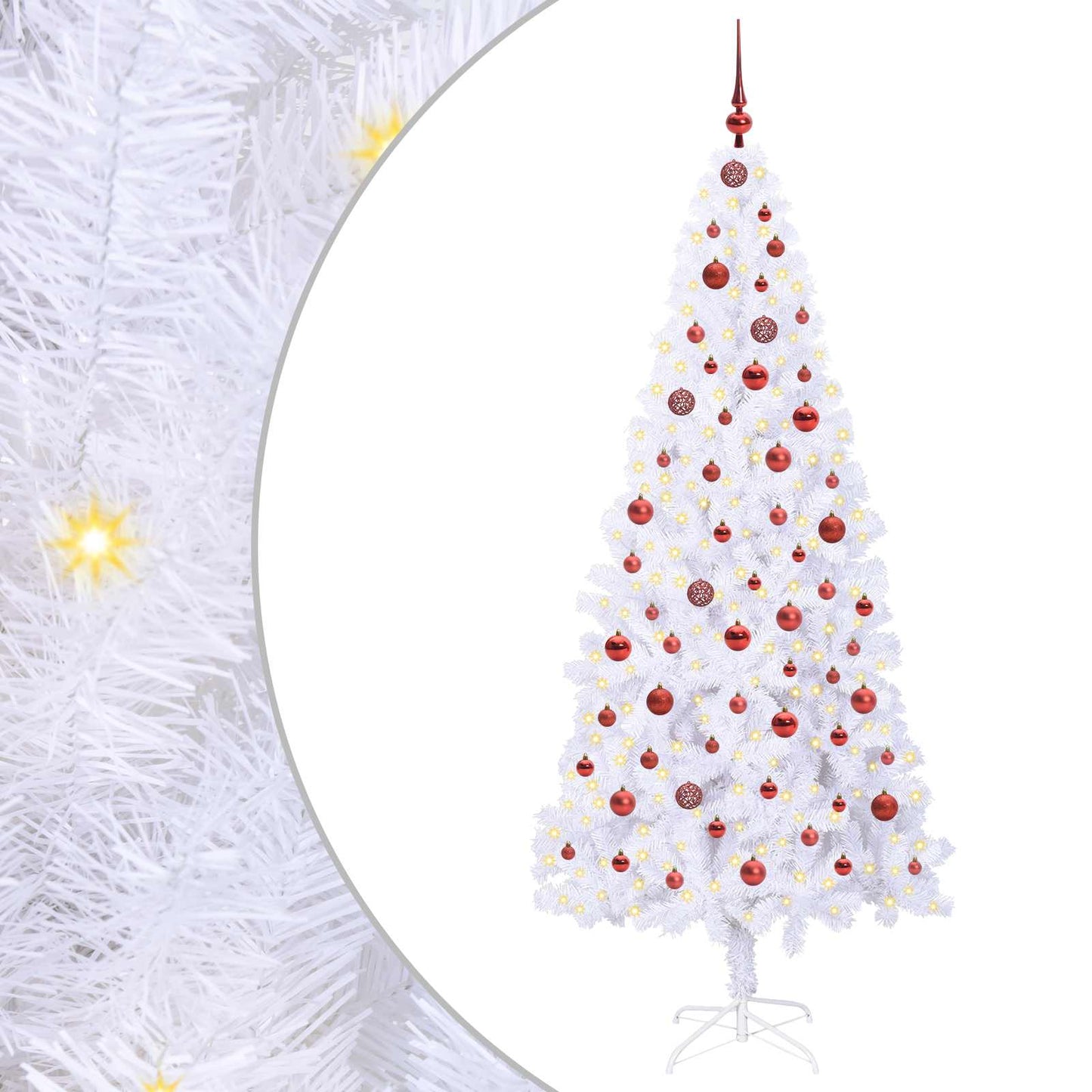 Vidaxx árbol de Navidad artificial con 300 LED blanco 210 cm PVC y acero