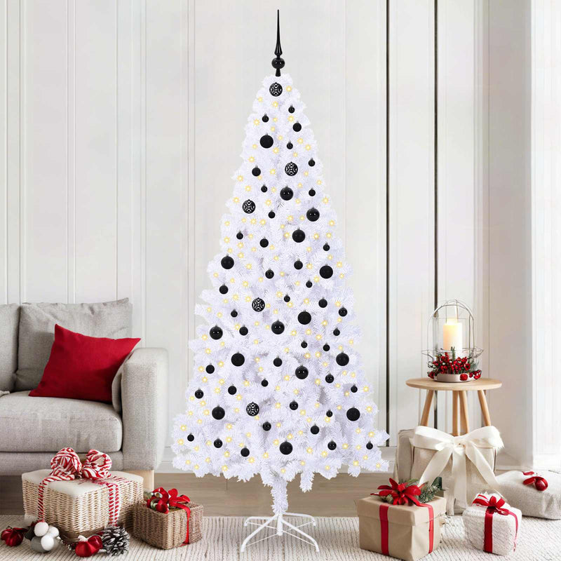 Vidaxl kunstkerstboom met 300 led wit 210 cm pvc en staal