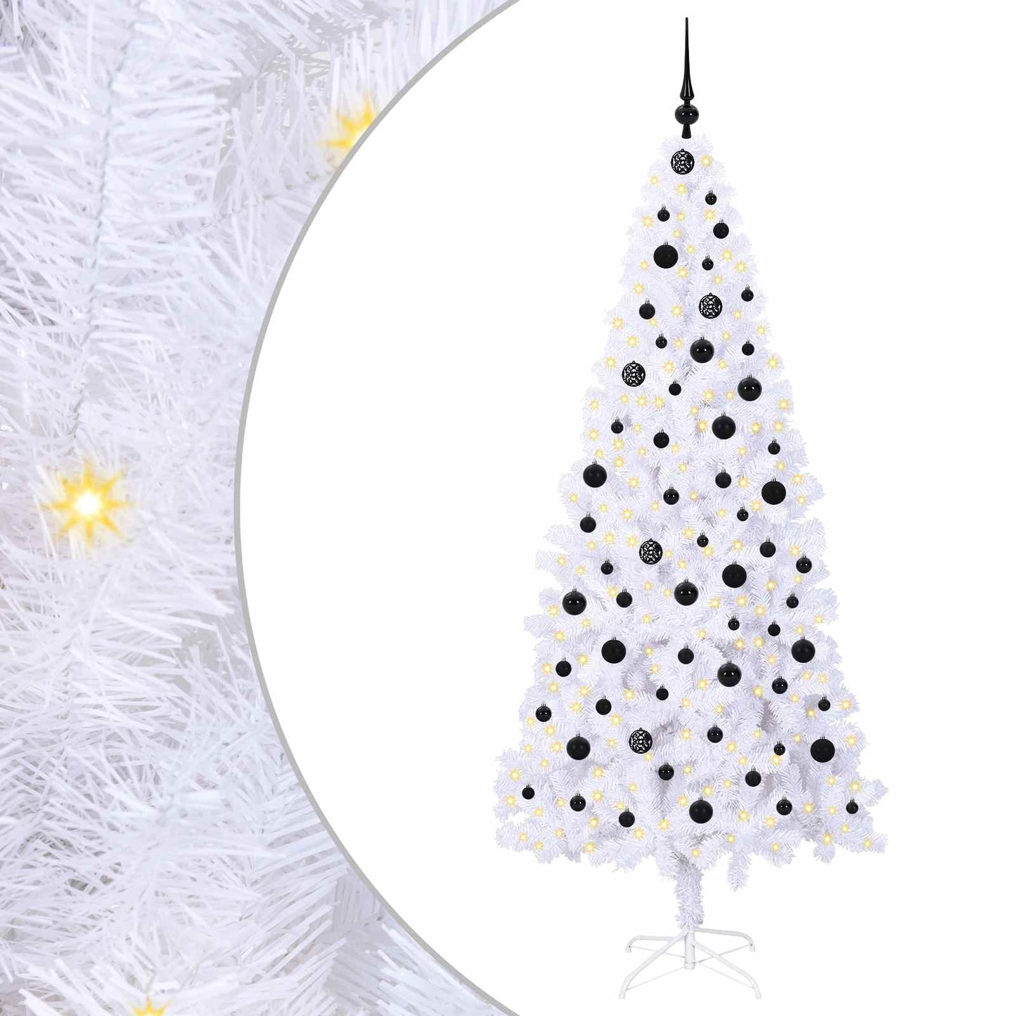 Vidaxx árbol de Navidad artificial con 300 LED blanco 210 cm PVC y acero