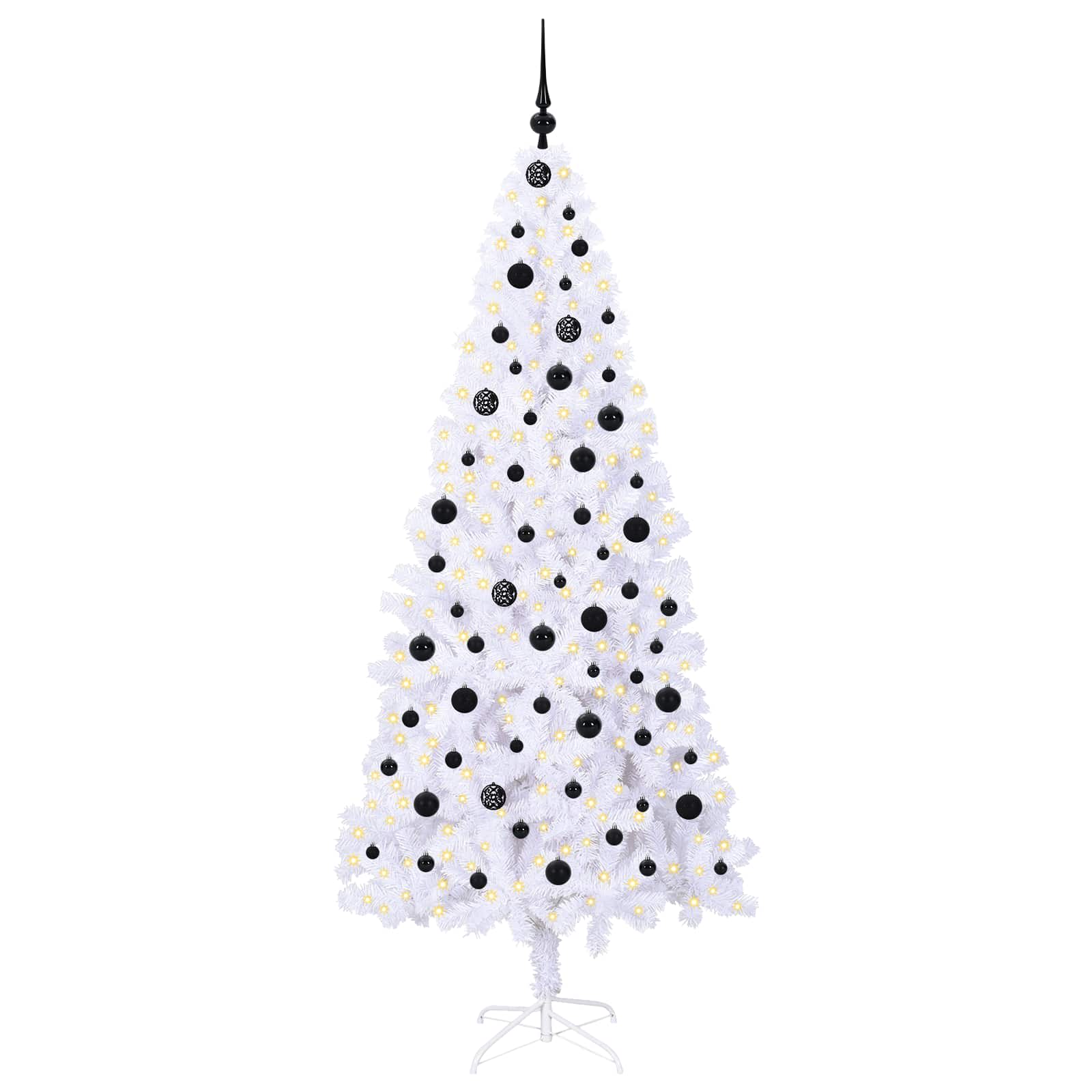 Vidaxl kunstkerstboom met 300 led wit 210 cm pvc en staal