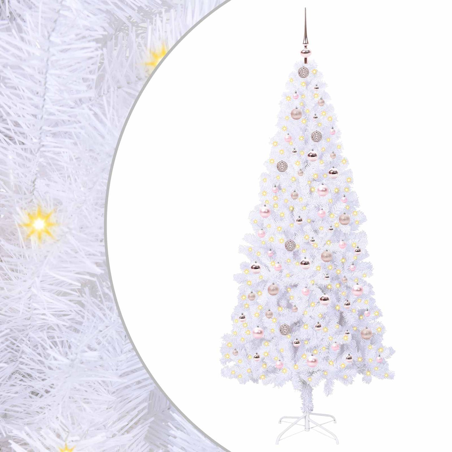 Vidaxx árbol de Navidad artificial con 300 LED blanco 210 cm PVC y acero