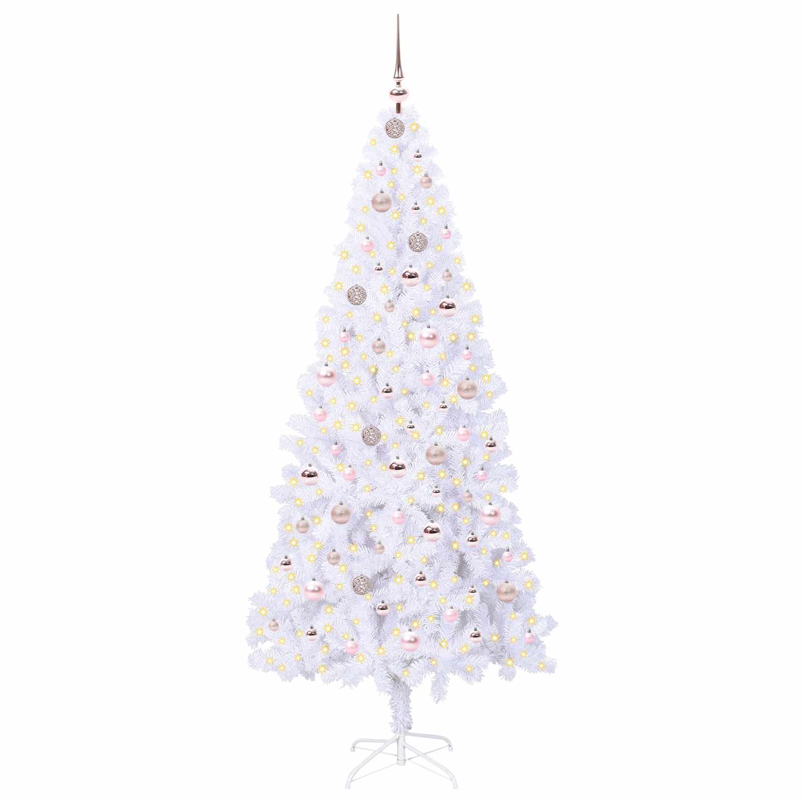 Vidaxl kunstkerstboom met 300 led wit 210 cm pvc en staal