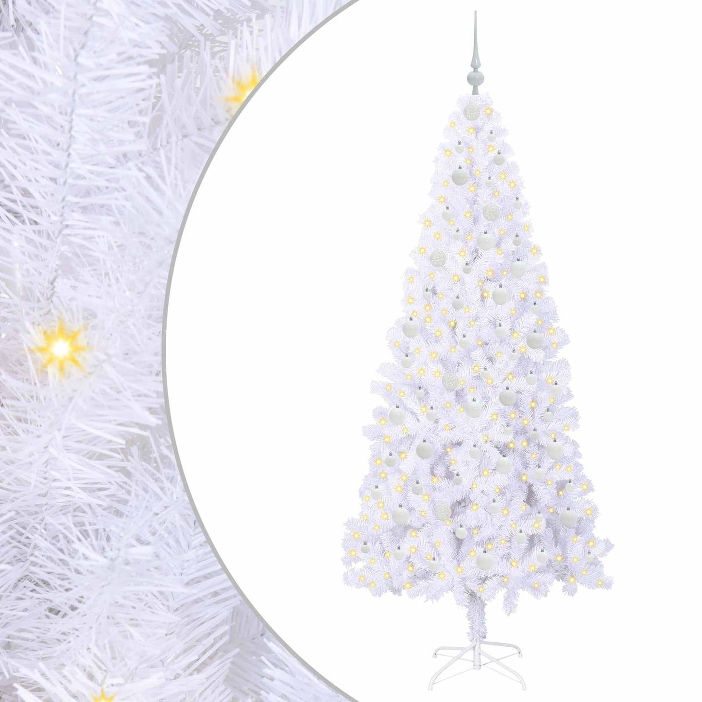 Vidaxx árbol de Navidad artificial con 300 LED blanco 210 cm PVC y acero