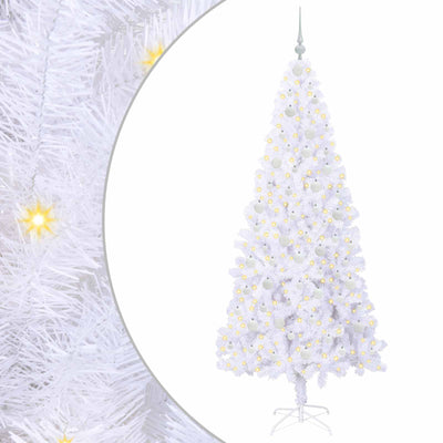 Albero di Natale artificiale Vidaxx con 300 LED bianchi 210 cm in PVC e acciaio