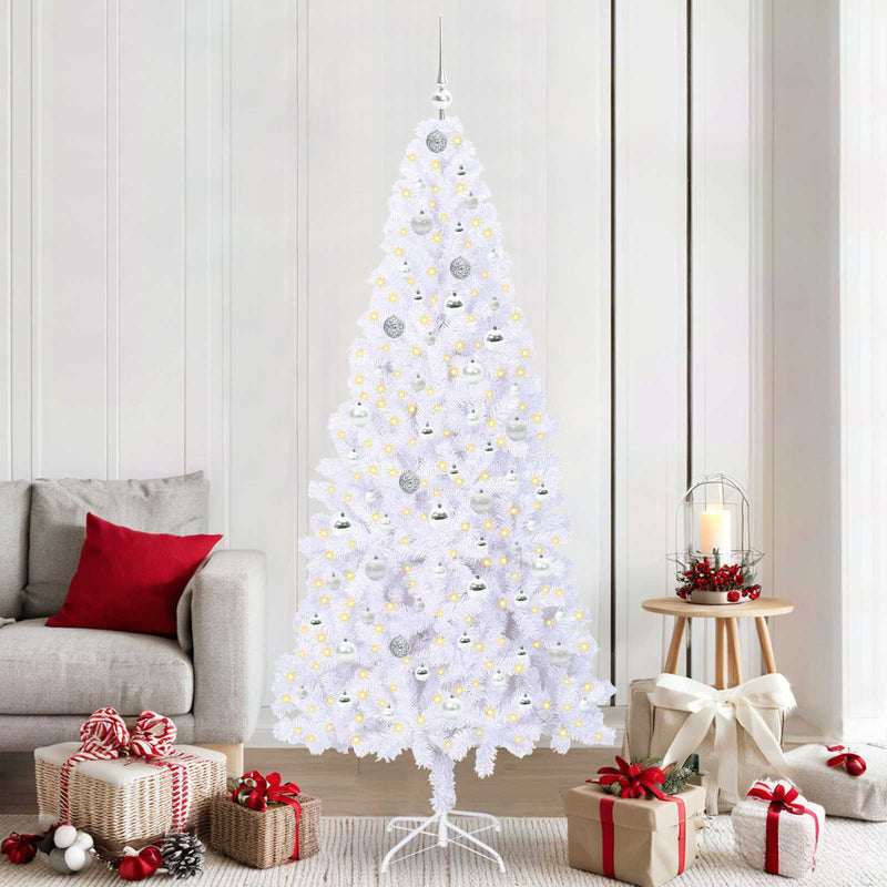 Vidaxl kunstkerstboom met 300 led wit 210 cm pvc en staal