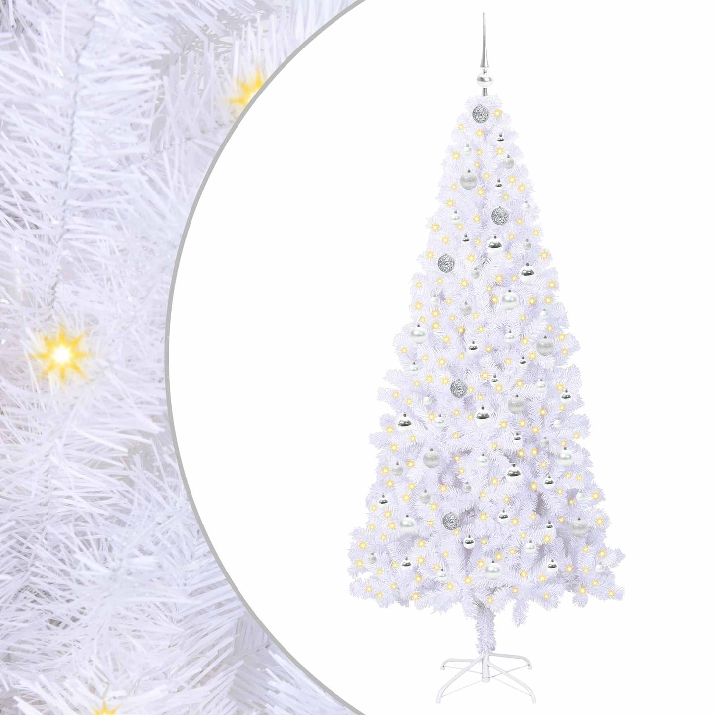 Vidaxx árbol de Navidad artificial con 300 LED blanco 210 cm PVC y acero