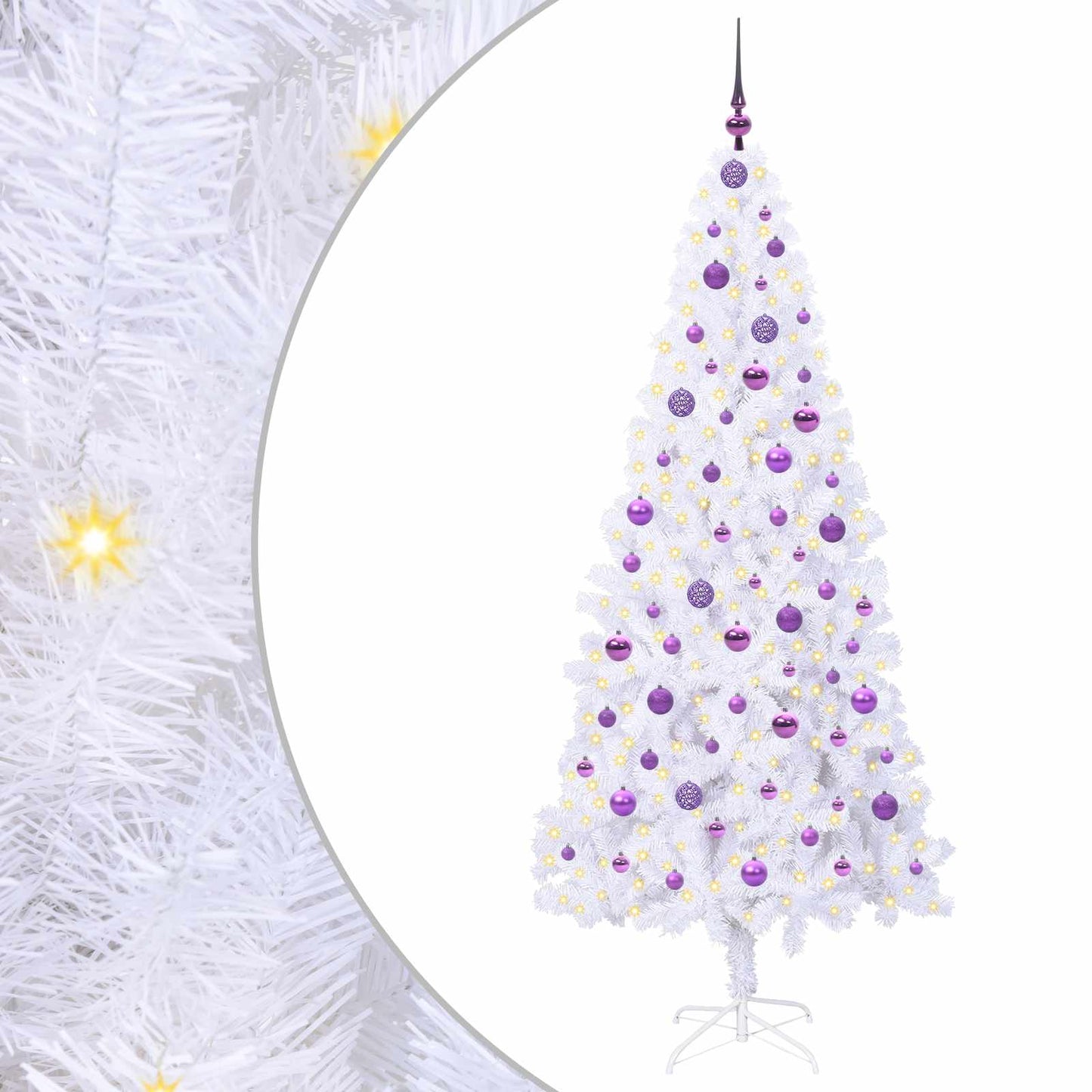Vidaxx árbol de Navidad artificial con 300 LED blanco 210 cm PVC y acero