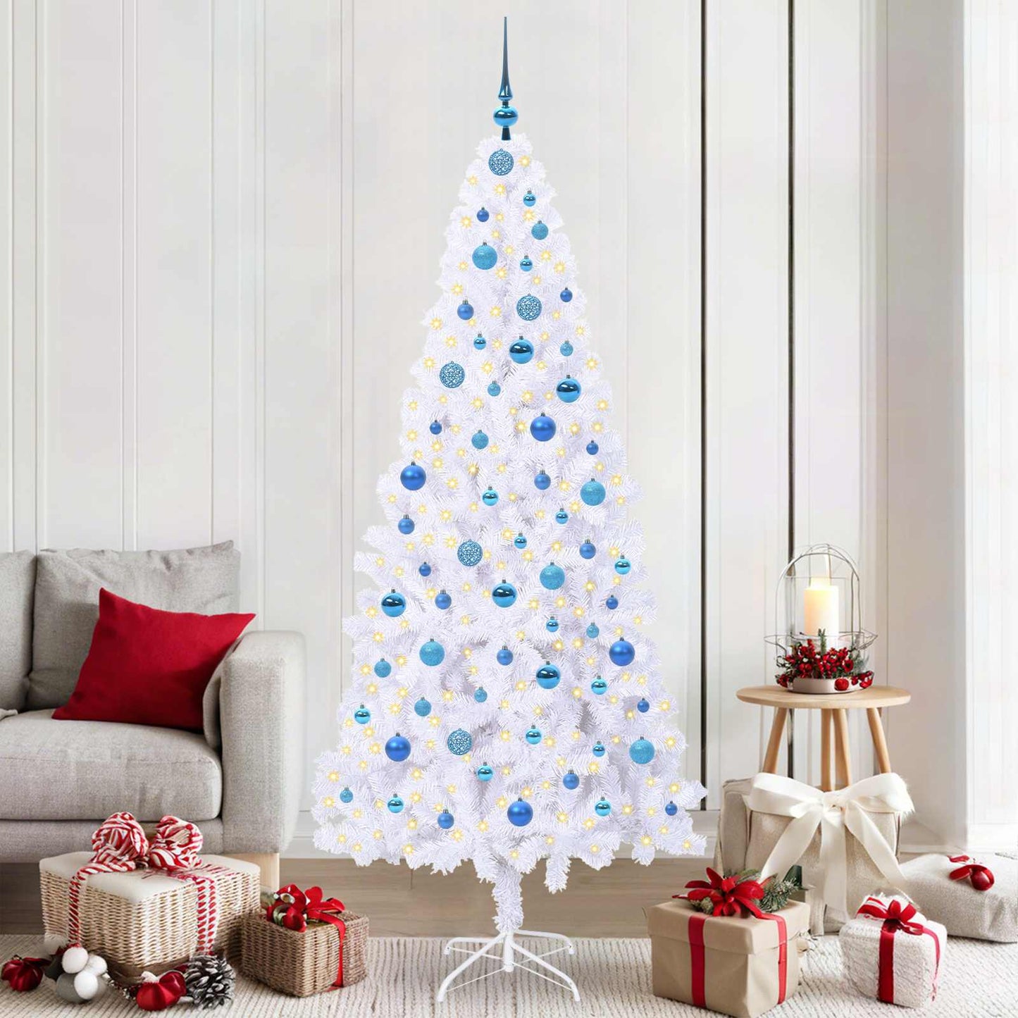 Vidaxx árbol de Navidad artificial con 300 LED blanco 210 cm PVC y acero