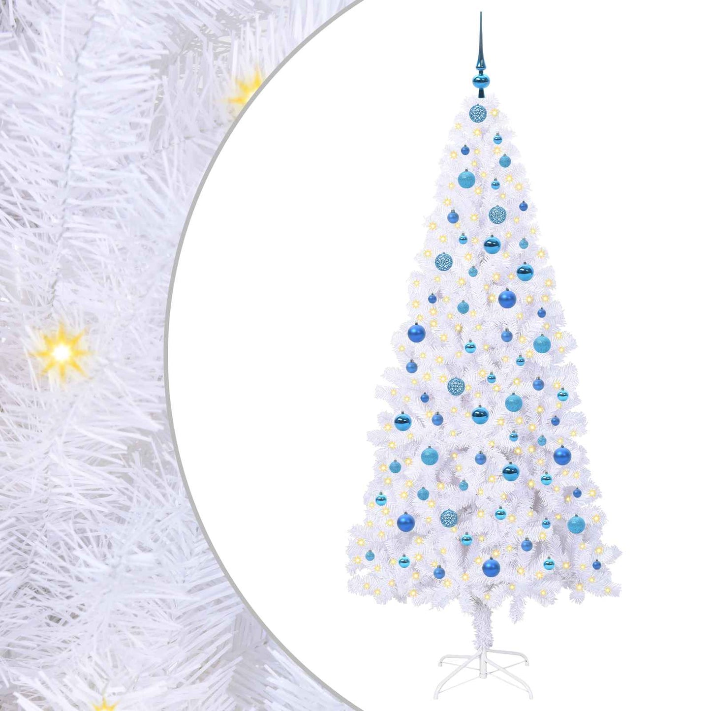 Vidaxx árbol de Navidad artificial con 300 LED blanco 210 cm PVC y acero