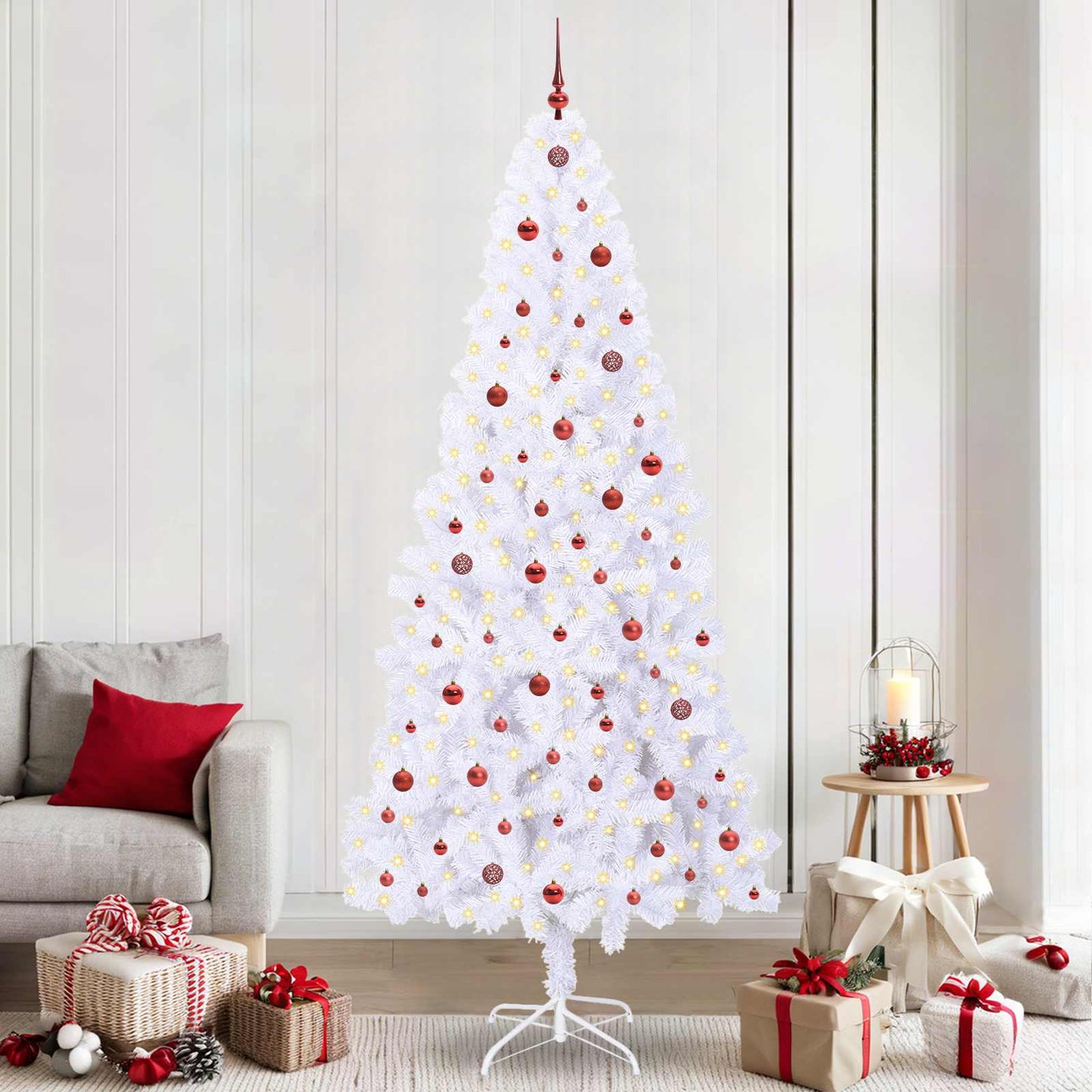 Vidaxx árbol de Navidad artificial con 300 LED blanco 240 cm PVC y acero