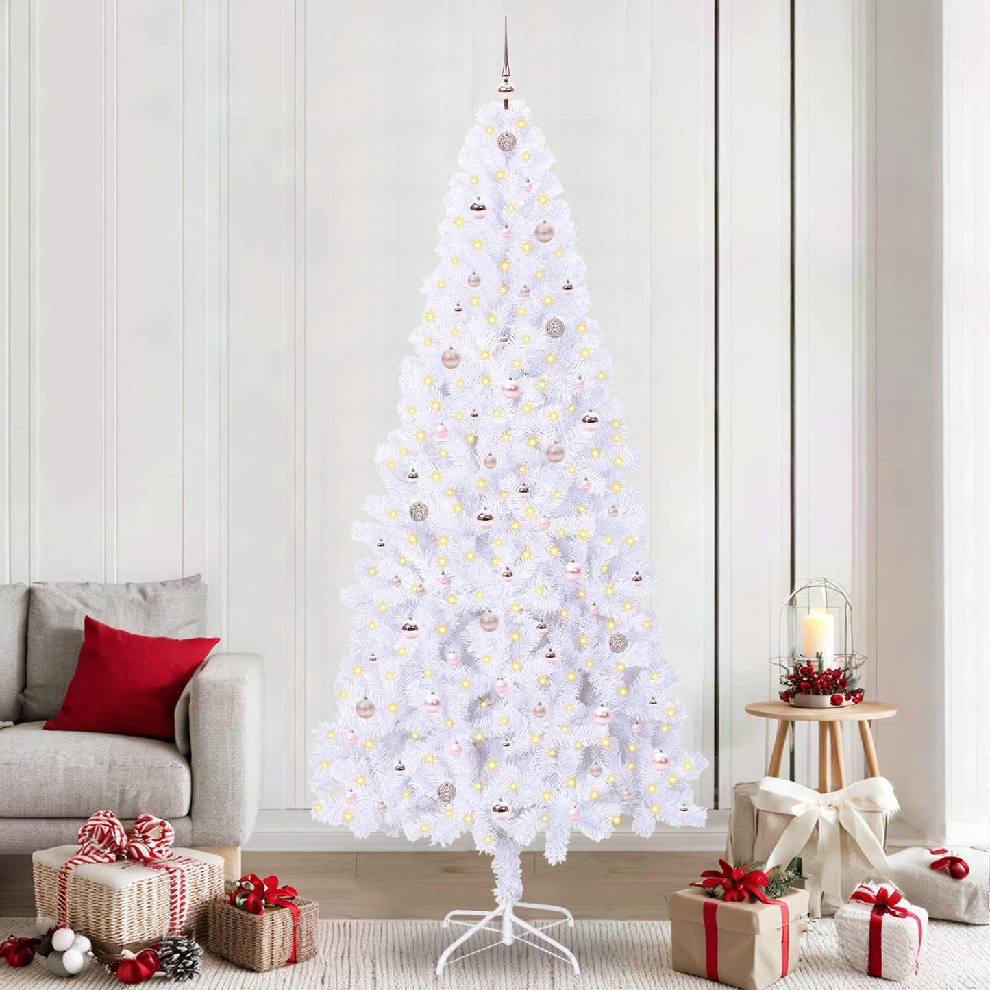 Vidaxx árbol de Navidad artificial con 300 LED blanco 240 cm PVC y acero