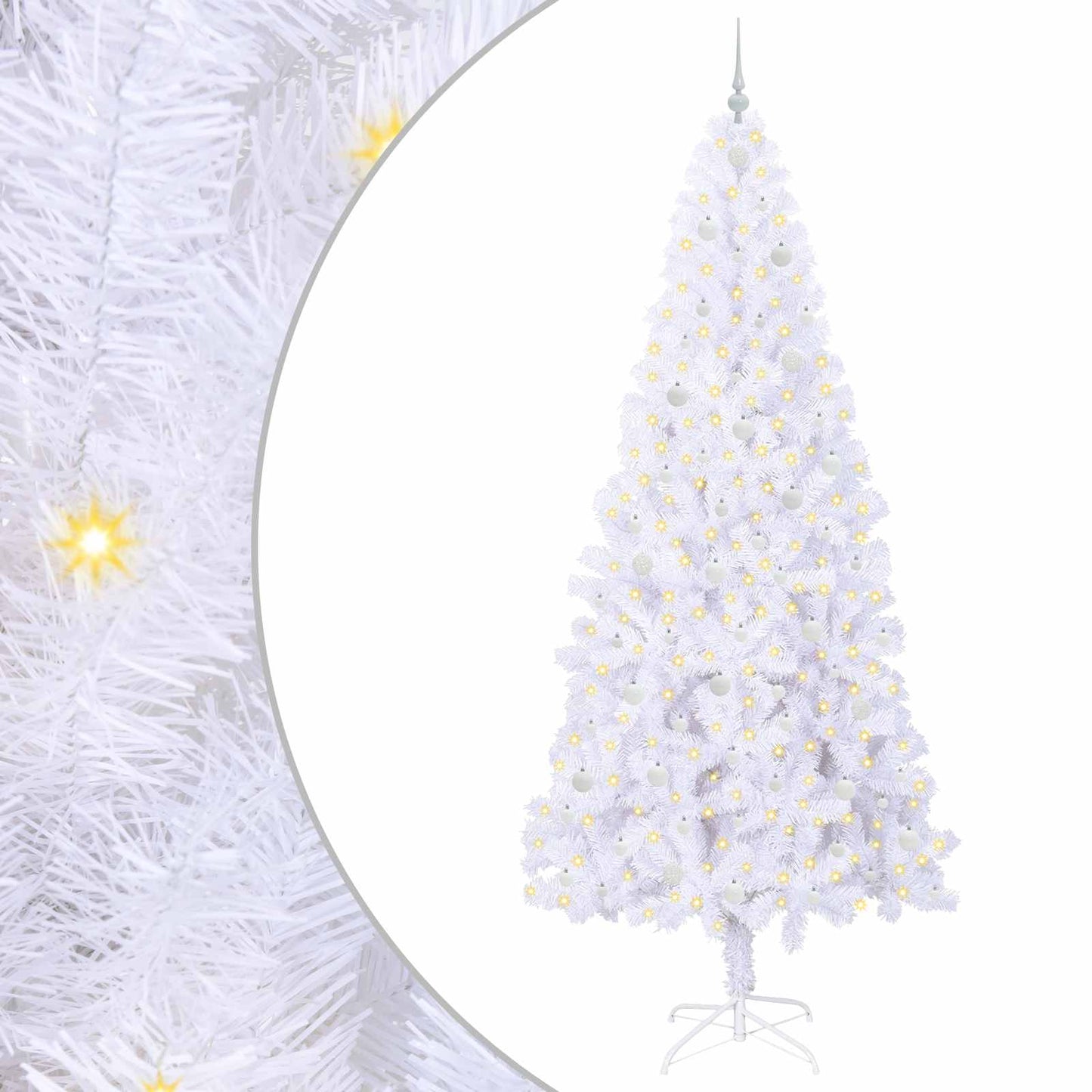 Vidaxx árbol de Navidad artificial con 300 LED blanco 240 cm PVC y acero
