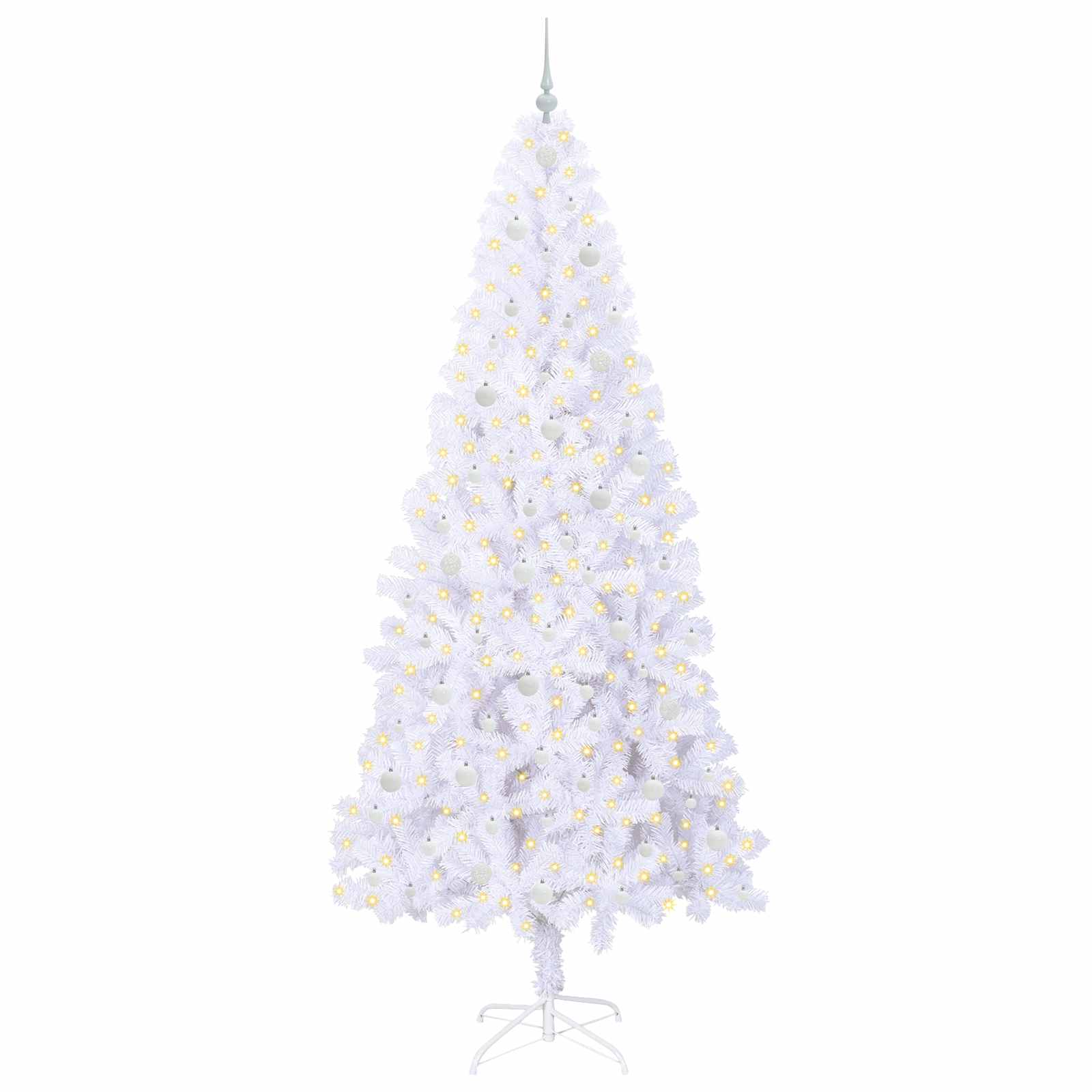 Vidaxl kunstkerstboom met 300 led wit 240 cm pvc en staal