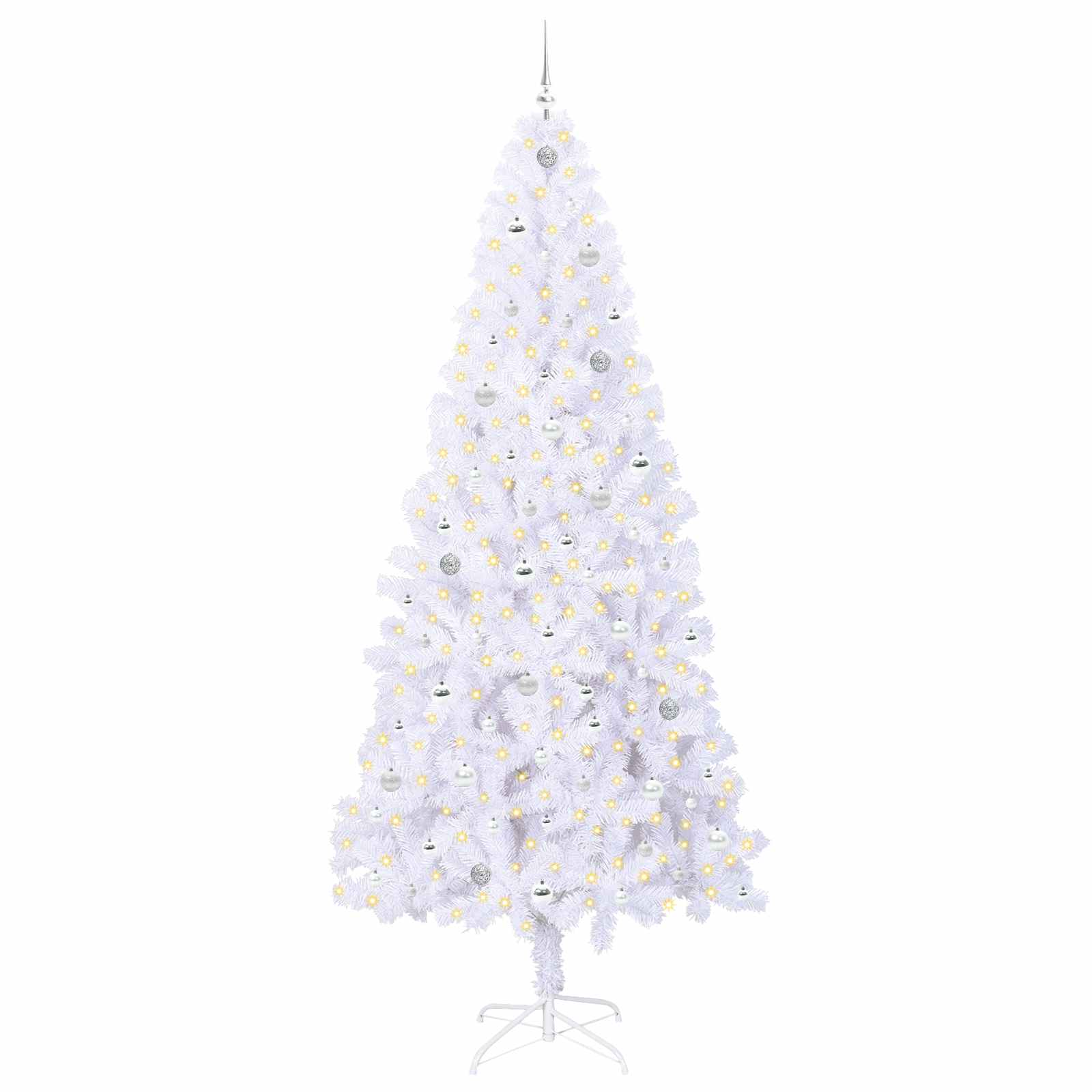 Vidaxl kunstkerstboom met 300 led wit 240 cm pvc en staal