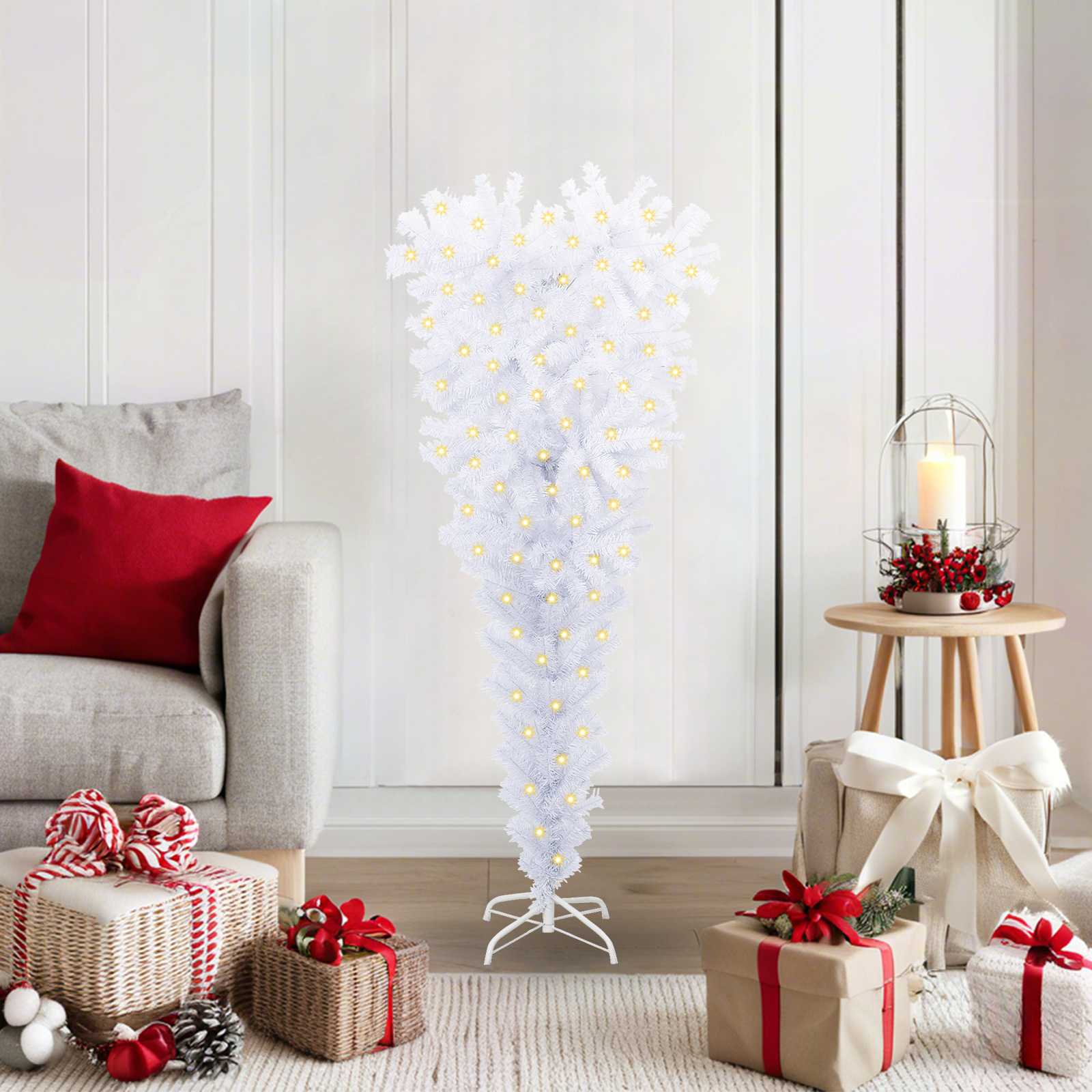 Vidaxx árbol de Navidad artificial con 150 LED blanco 120 cm PVC y acero