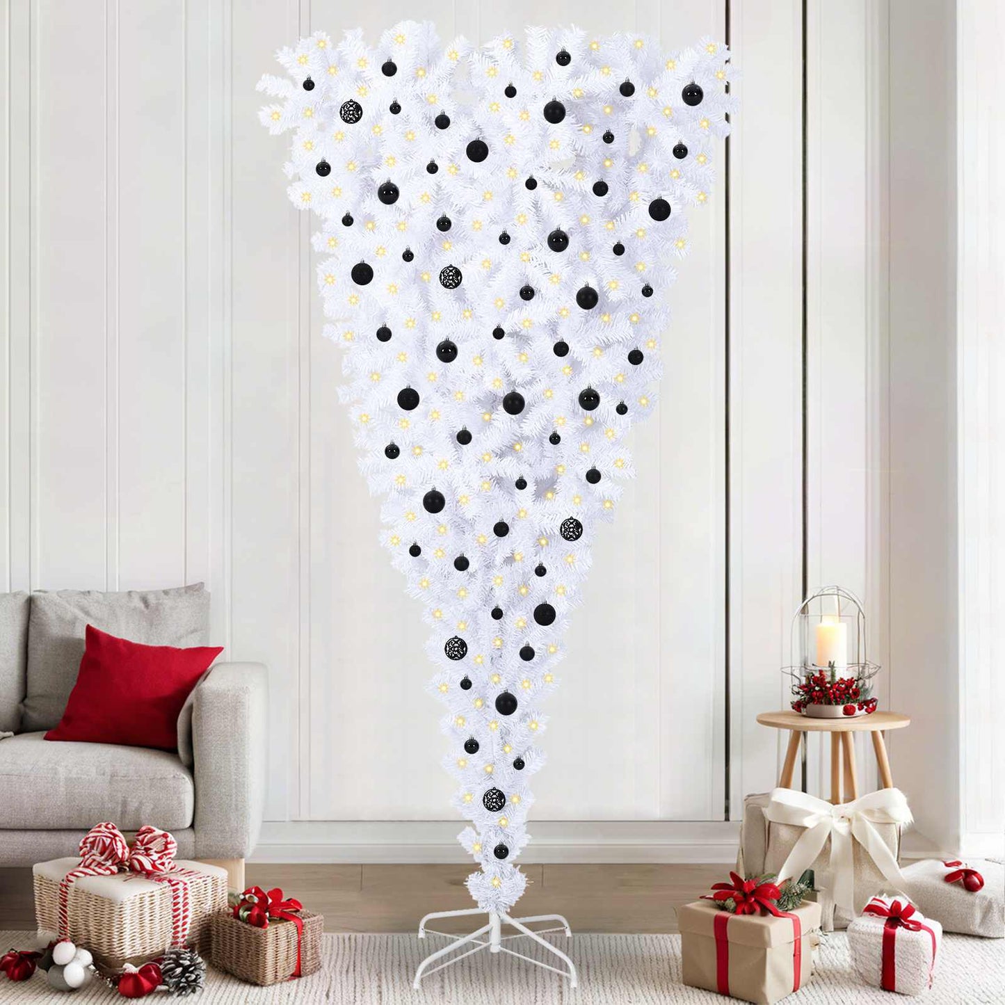 Vidaxx árbol de Navidad artificial con 300 LED blanco 240 cm PVC y acero