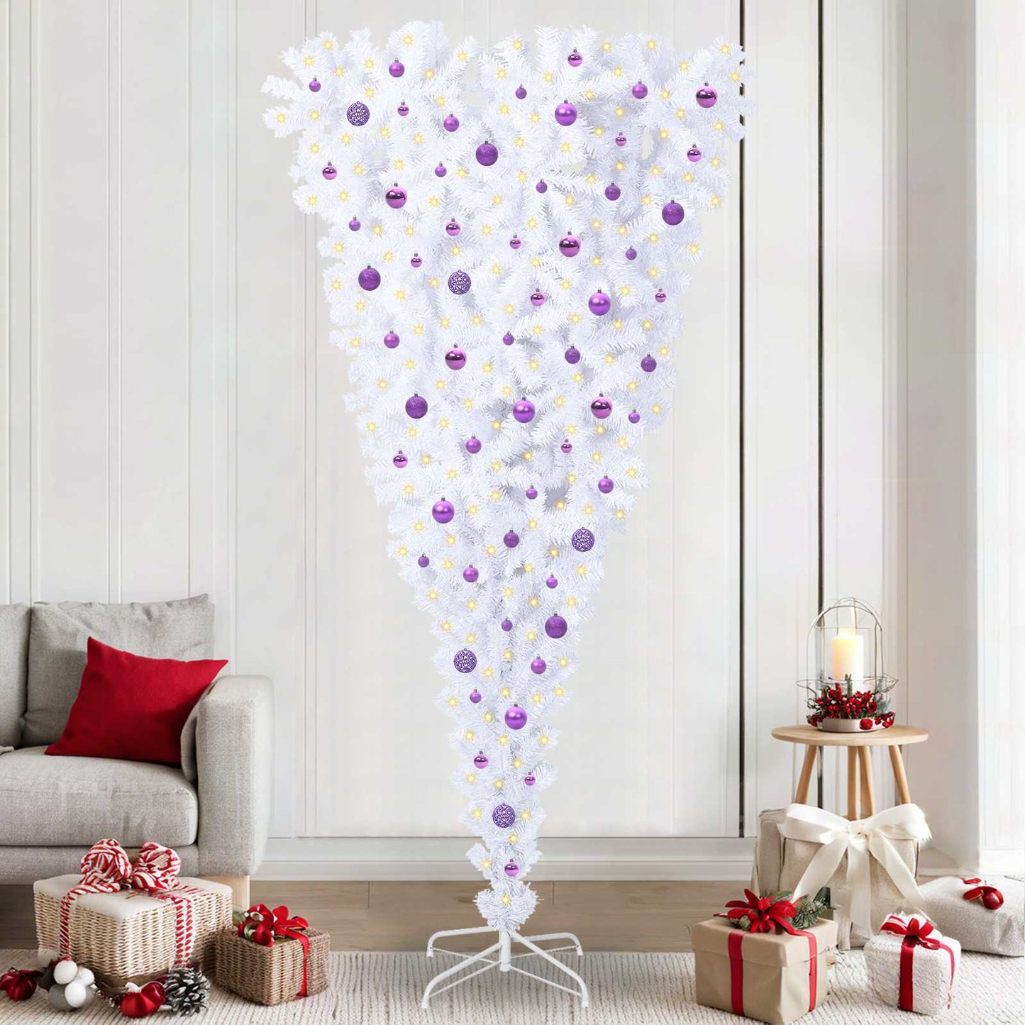 Vidaxx árbol de Navidad artificial con 300 LED blanco 240 cm PVC y acero
