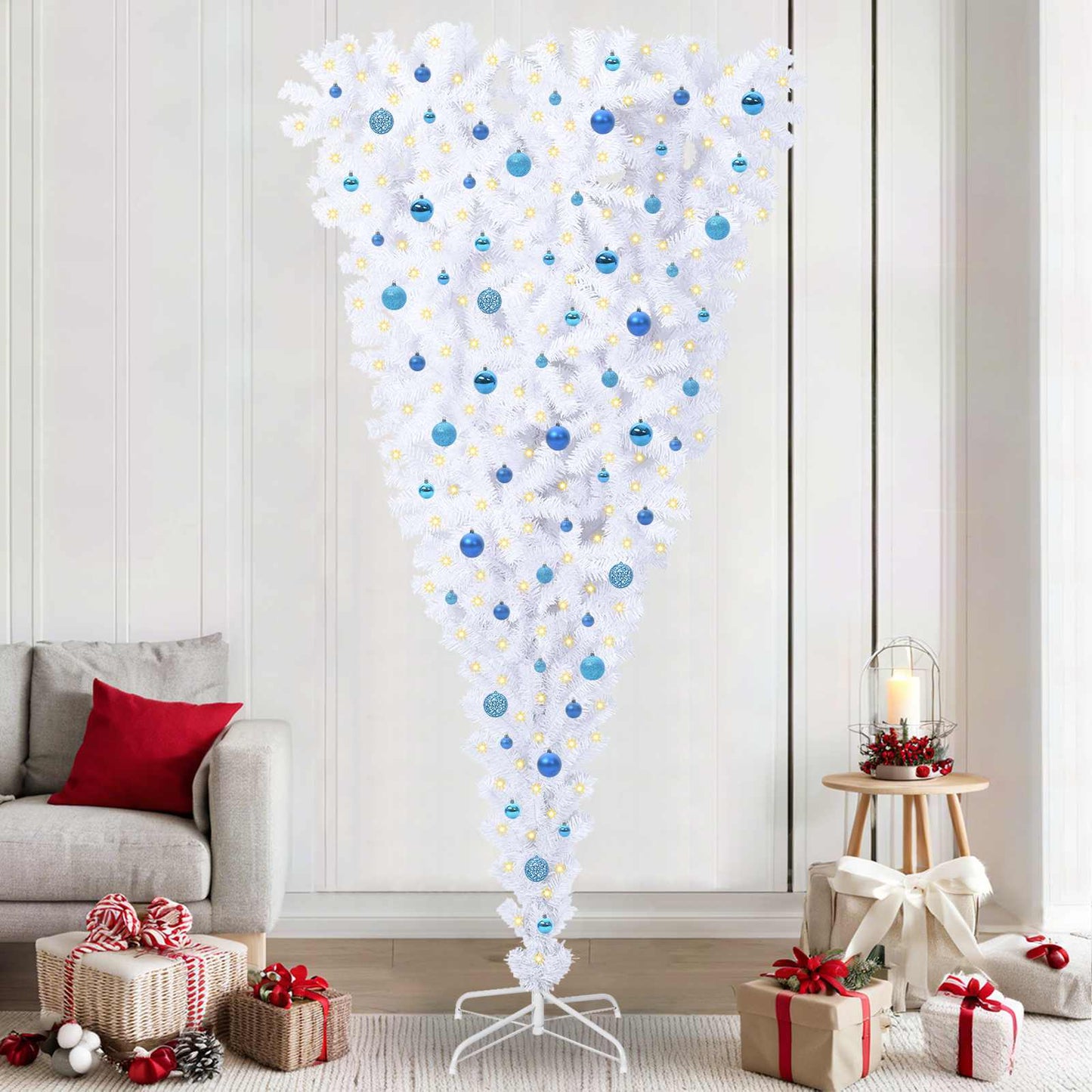 Vidaxx árbol de Navidad artificial con 300 LED blanco 240 cm PVC y acero