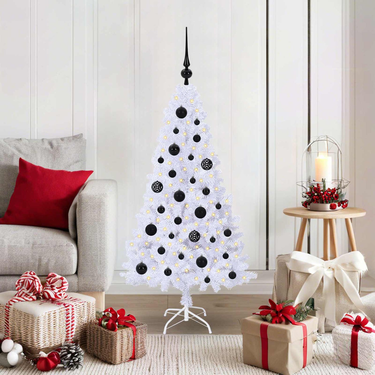Vidaxx árbol de Navidad artificial con 150 LED blanco 120 cm PVC y acero