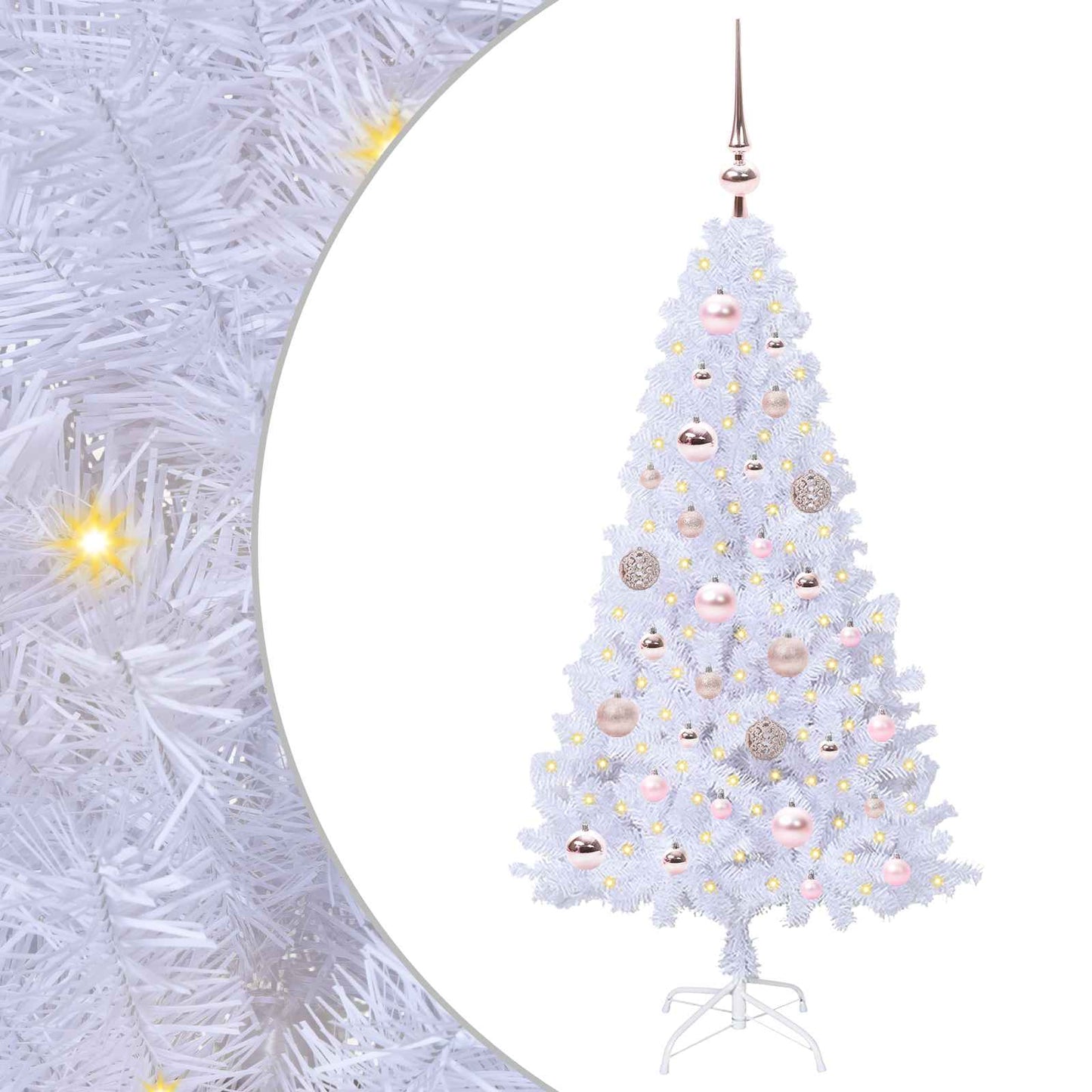 Vidaxx árbol de Navidad artificial con 150 LED blanco 120 cm PVC y acero