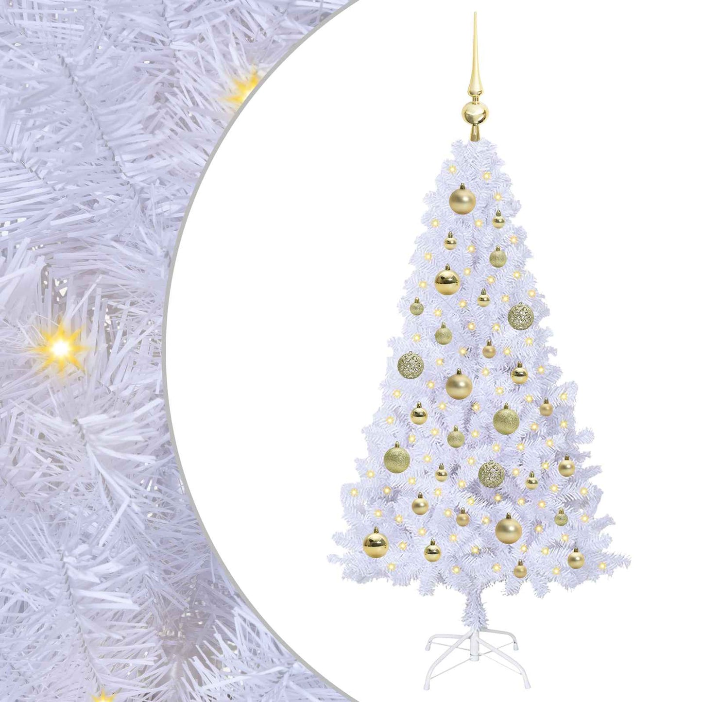 Vidaxx árbol de Navidad artificial con 150 LED blanco 120 cm PVC y acero