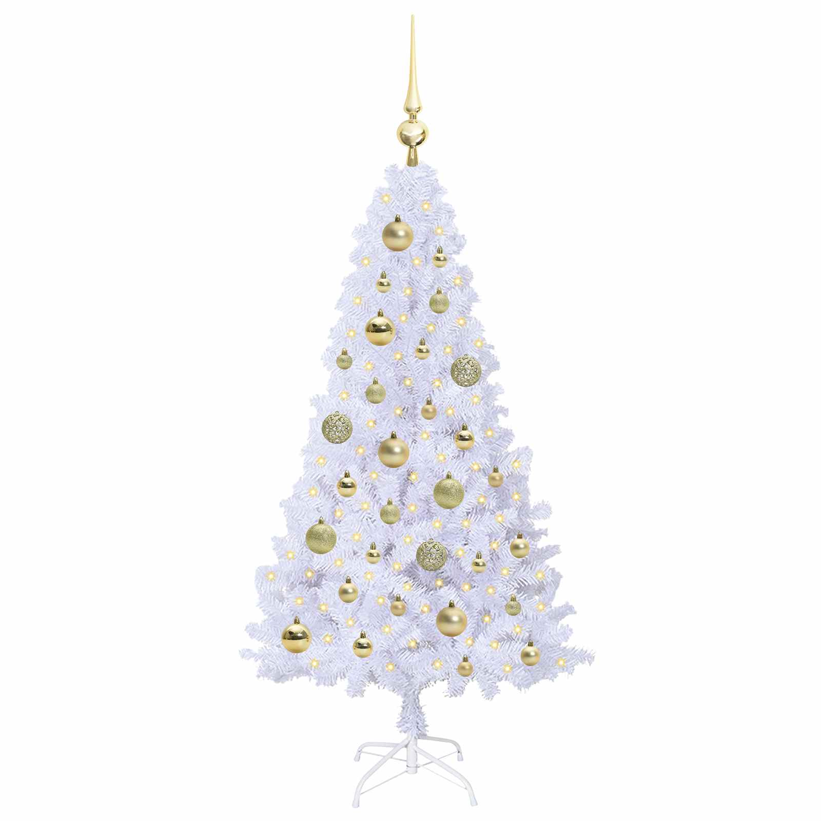 Vidaxl kunstkerstboom met 150 led wit 120 cm pvc en staal
