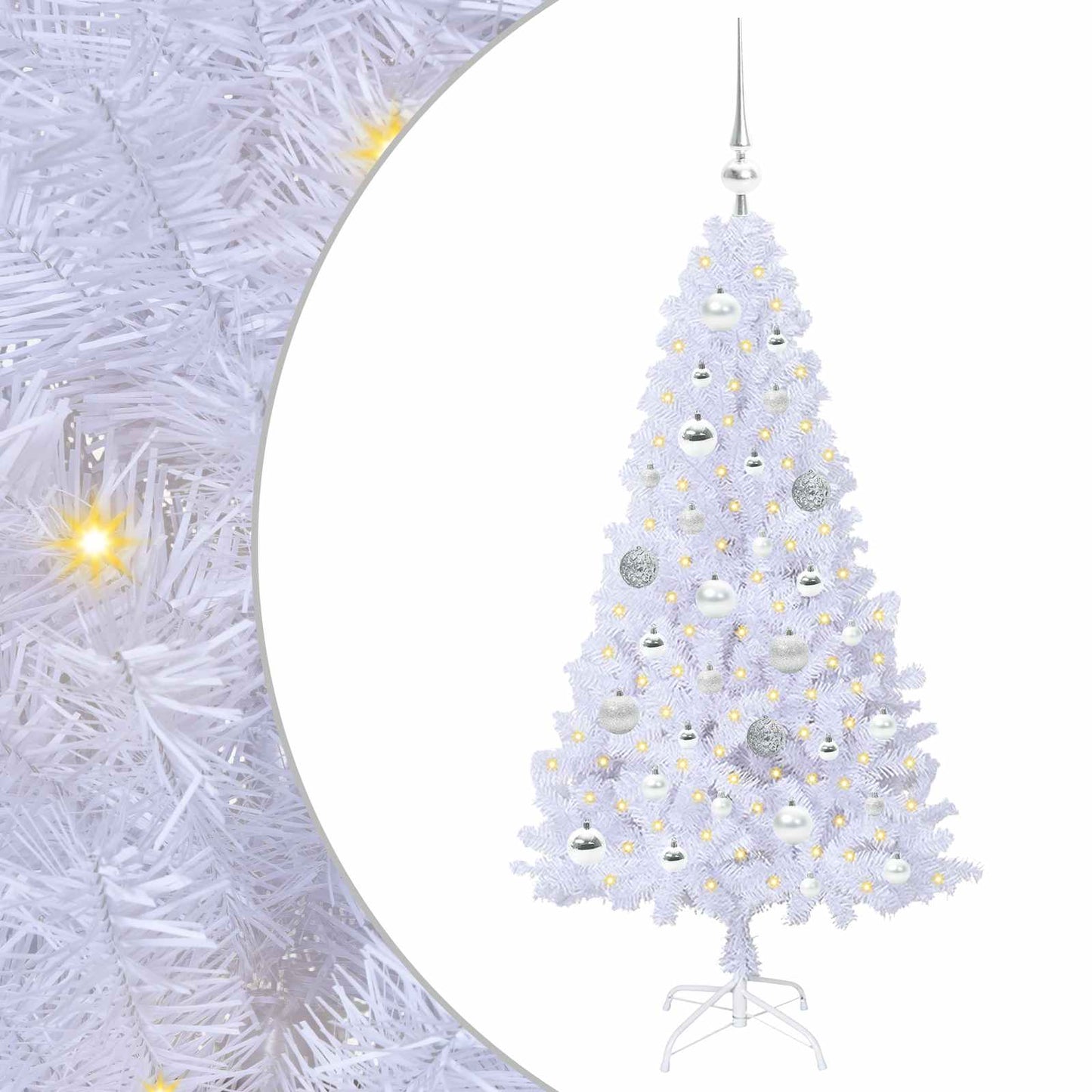 Vidaxx árbol de Navidad artificial con 150 LED blanco 120 cm PVC y acero