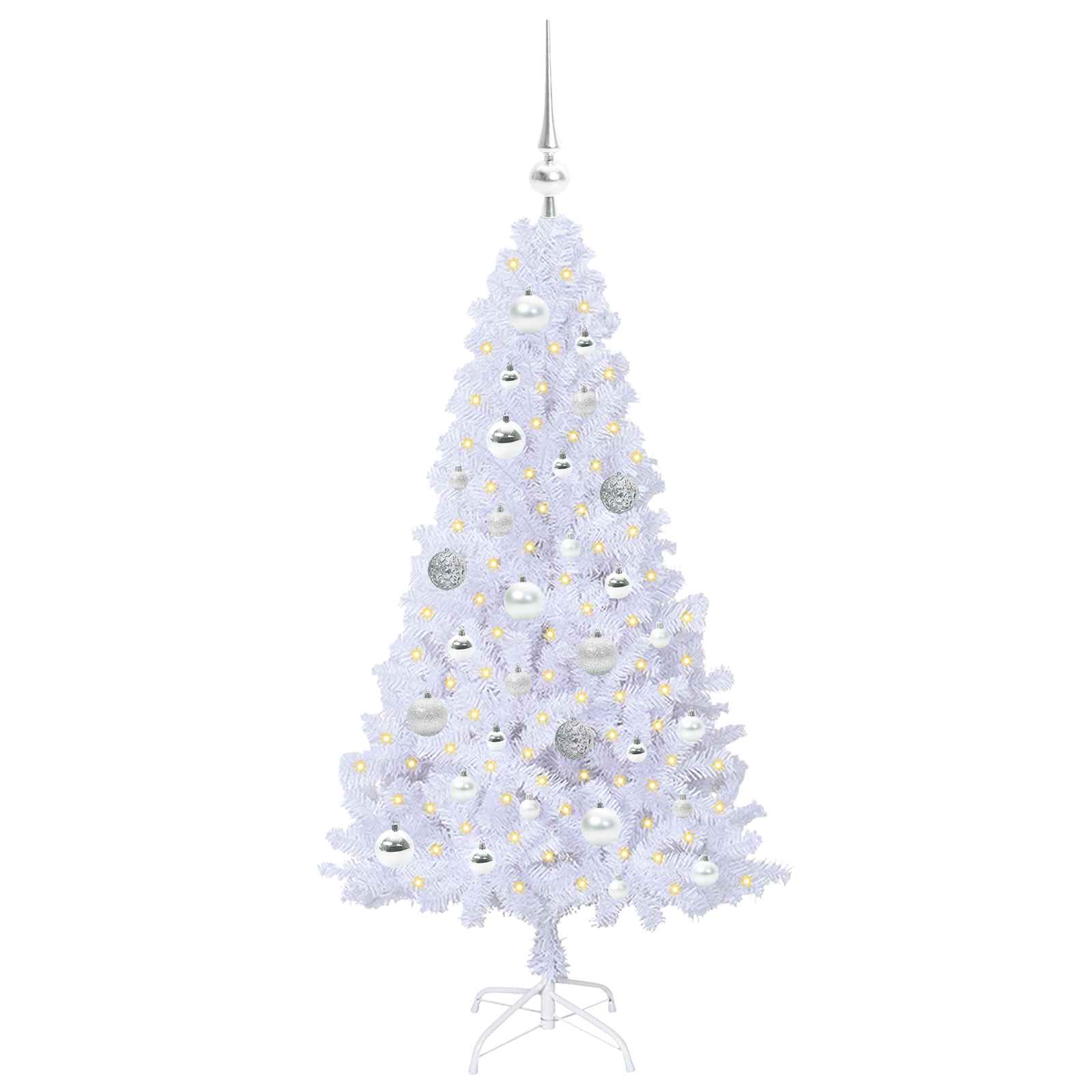 Vidaxl kunstkerstboom met 150 led wit 120 cm pvc en staal