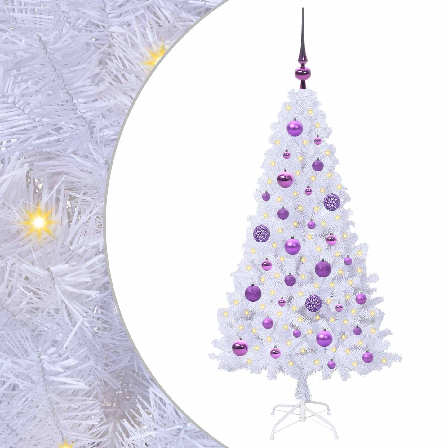 Vidaxx árbol de Navidad artificial con 150 LED blanco 120 cm PVC y acero