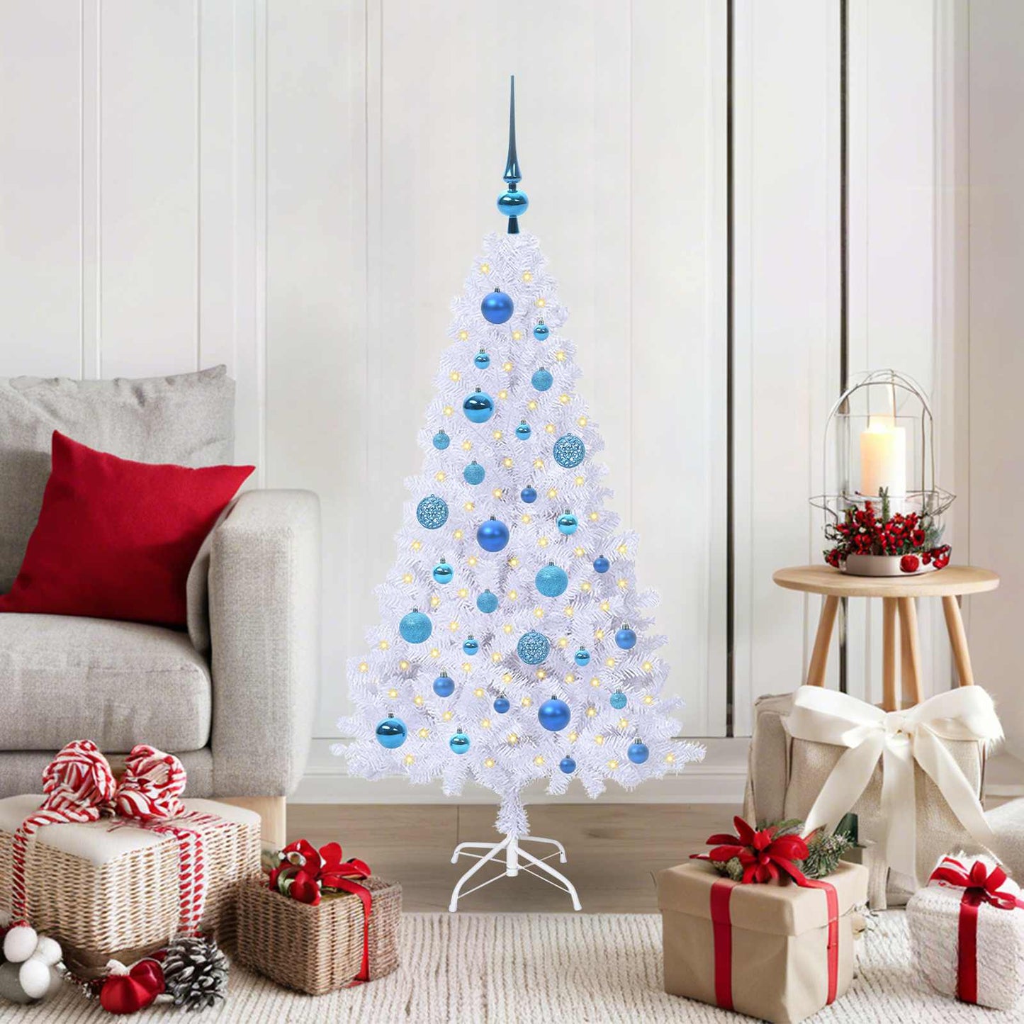 Vidaxx árbol de Navidad artificial con 150 LED blanco 120 cm PVC y acero