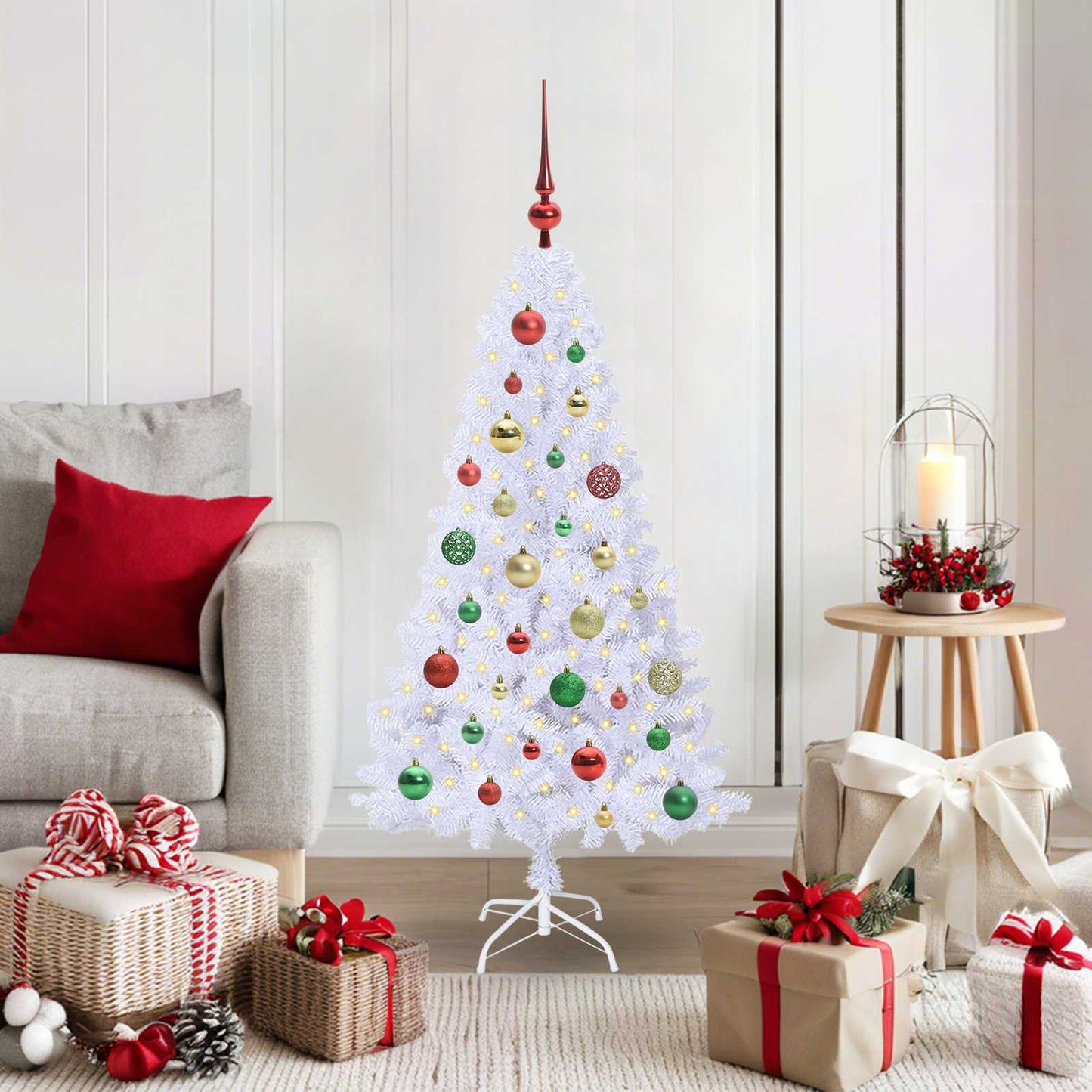 Vidaxx árbol de Navidad artificial con 150 LED blanco 120 cm PVC y acero
