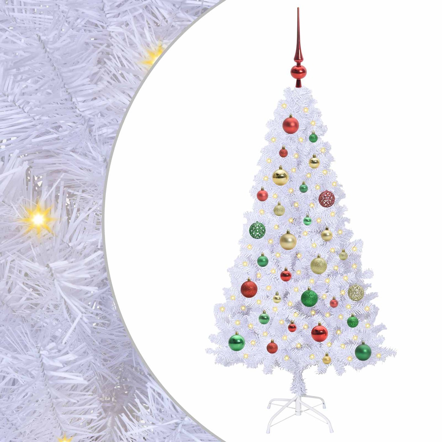 Vidaxx árbol de Navidad artificial con 150 LED blanco 120 cm PVC y acero