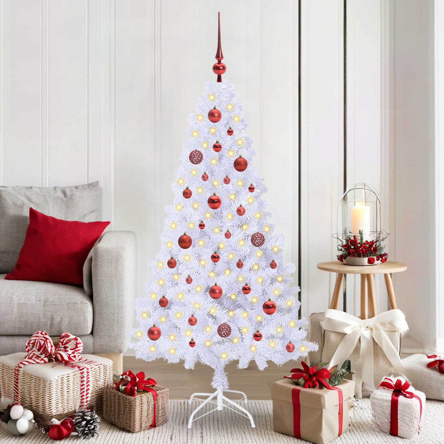 Vidaxx árbol de Navidad artificial con 150 LED blanco 150 cm PVC y acero