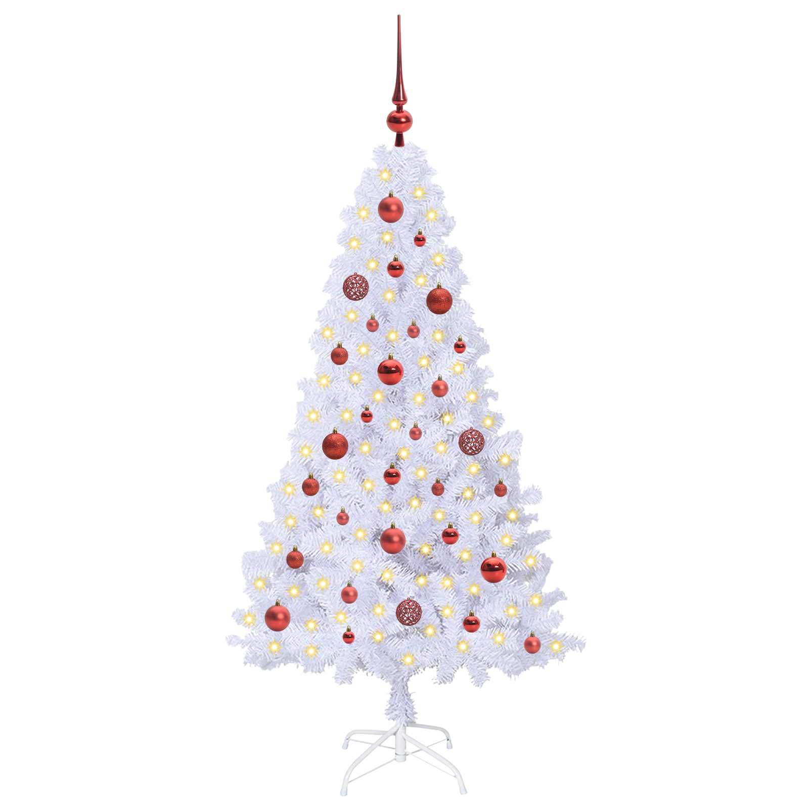 Vidaxl kunstkerstboom met 150 led wit 150 cm pvc en staal