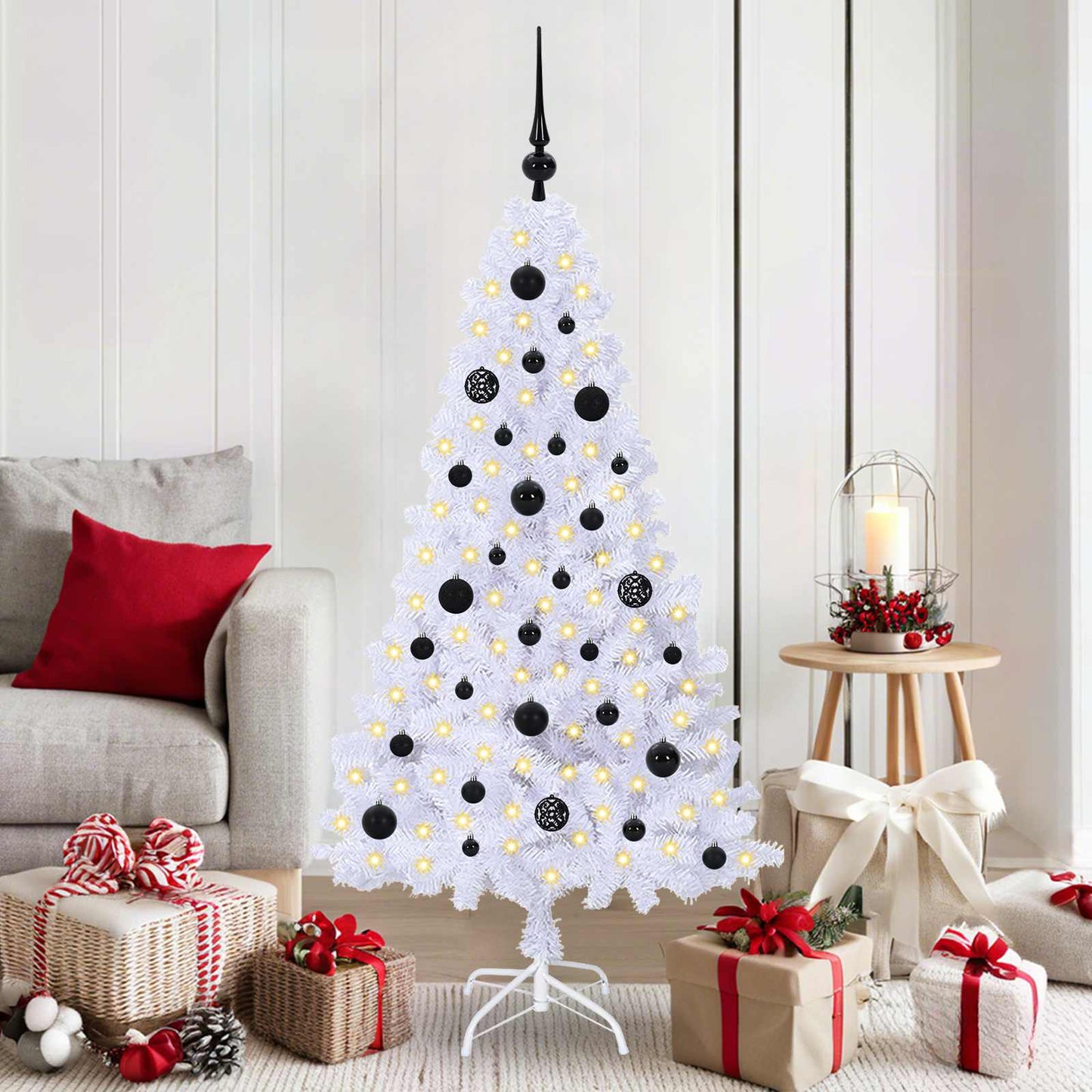 Vidaxx árbol de Navidad artificial con 150 LED blanco 150 cm PVC y acero