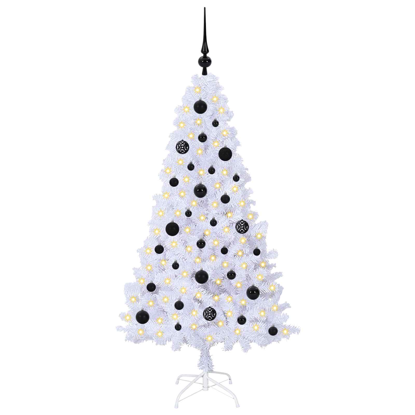 Vidaxl kunstkerstboom met 150 led wit 150 cm pvc en staal