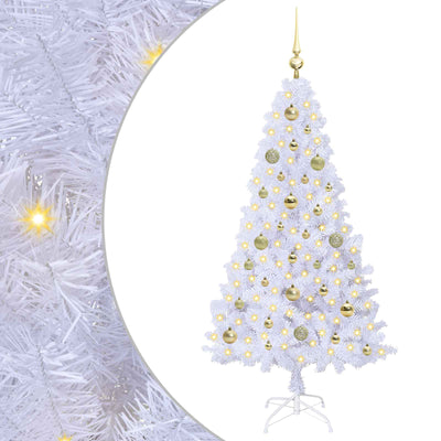 Vidaxl kunstkerstboom met 150 led wit 150 cm pvc en staal