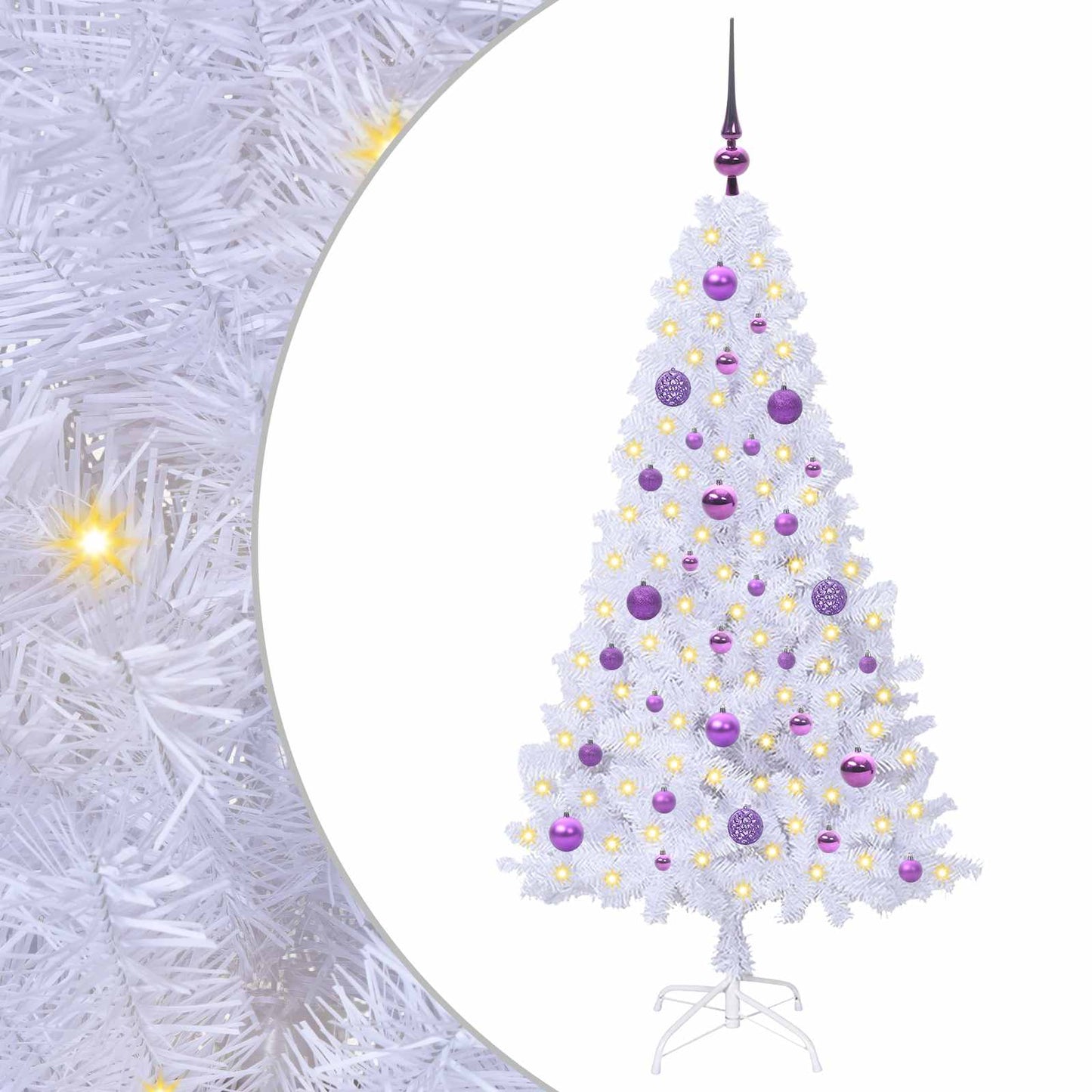 Vidaxx árbol de Navidad artificial con 150 LED blanco 150 cm PVC y acero