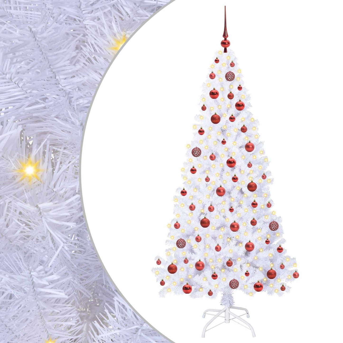 Vidaxx árbol de Navidad artificial con 300 LED blanco 180 cm PVC y acero