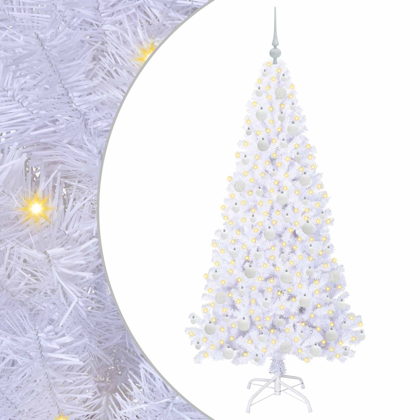 Vidaxx árbol de Navidad artificial con 300 LED blanco 180 cm PVC y acero