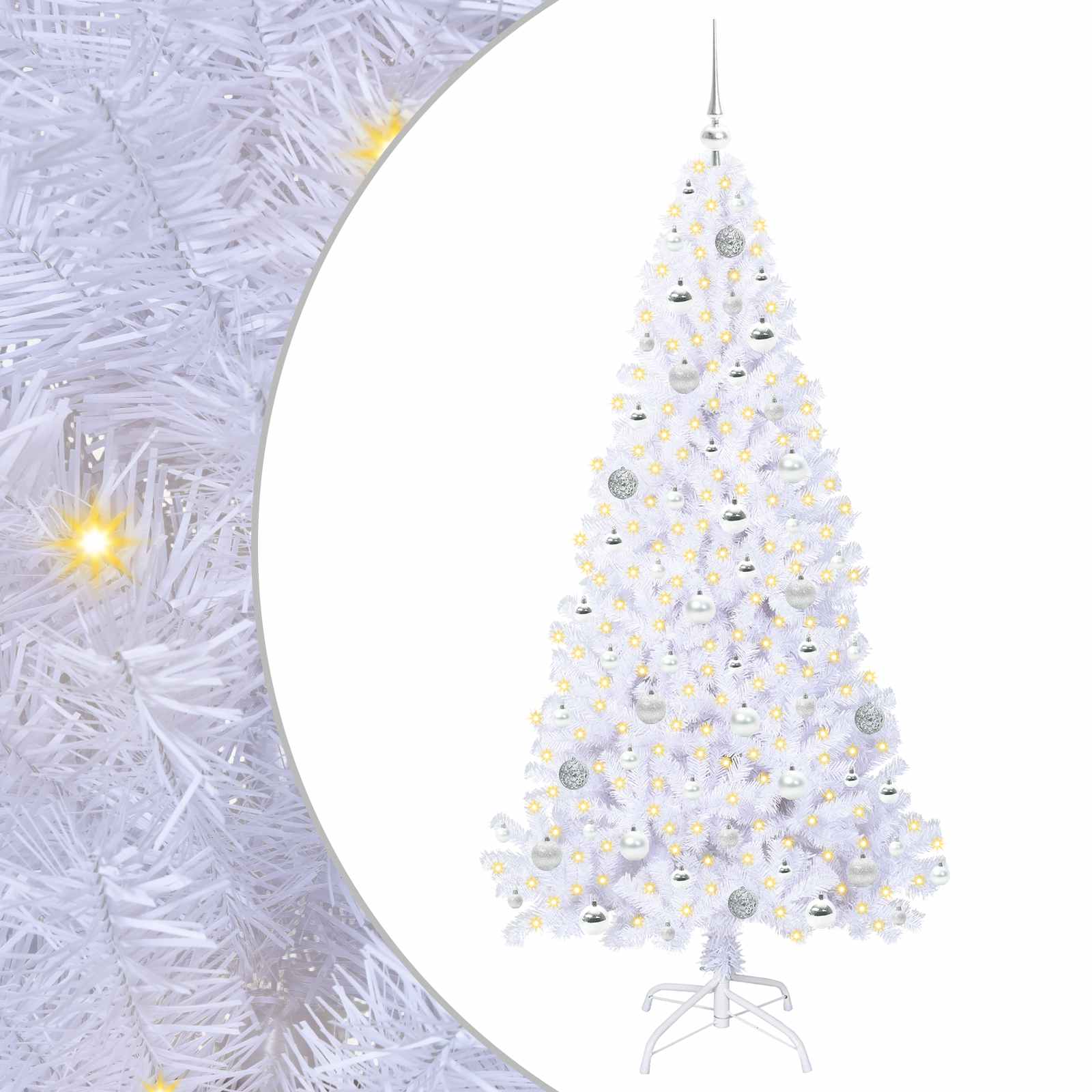 Vidaxx árbol de Navidad artificial con 300 LED blanco 180 cm PVC y acero