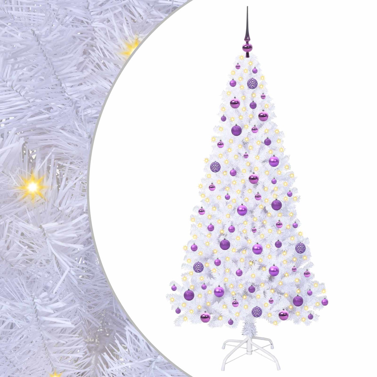 Vidaxx árbol de Navidad artificial con 300 LED blanco 180 cm PVC y acero