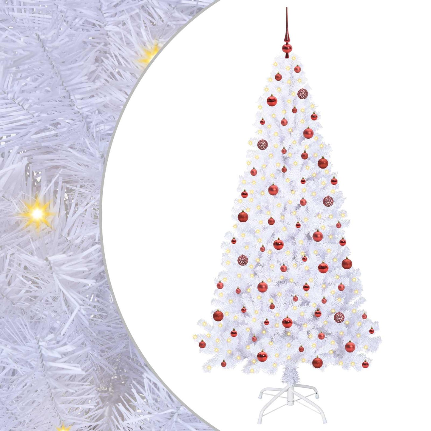Vidaxx árbol de Navidad artificial con 300 LED blanco 210 cm PVC y acero